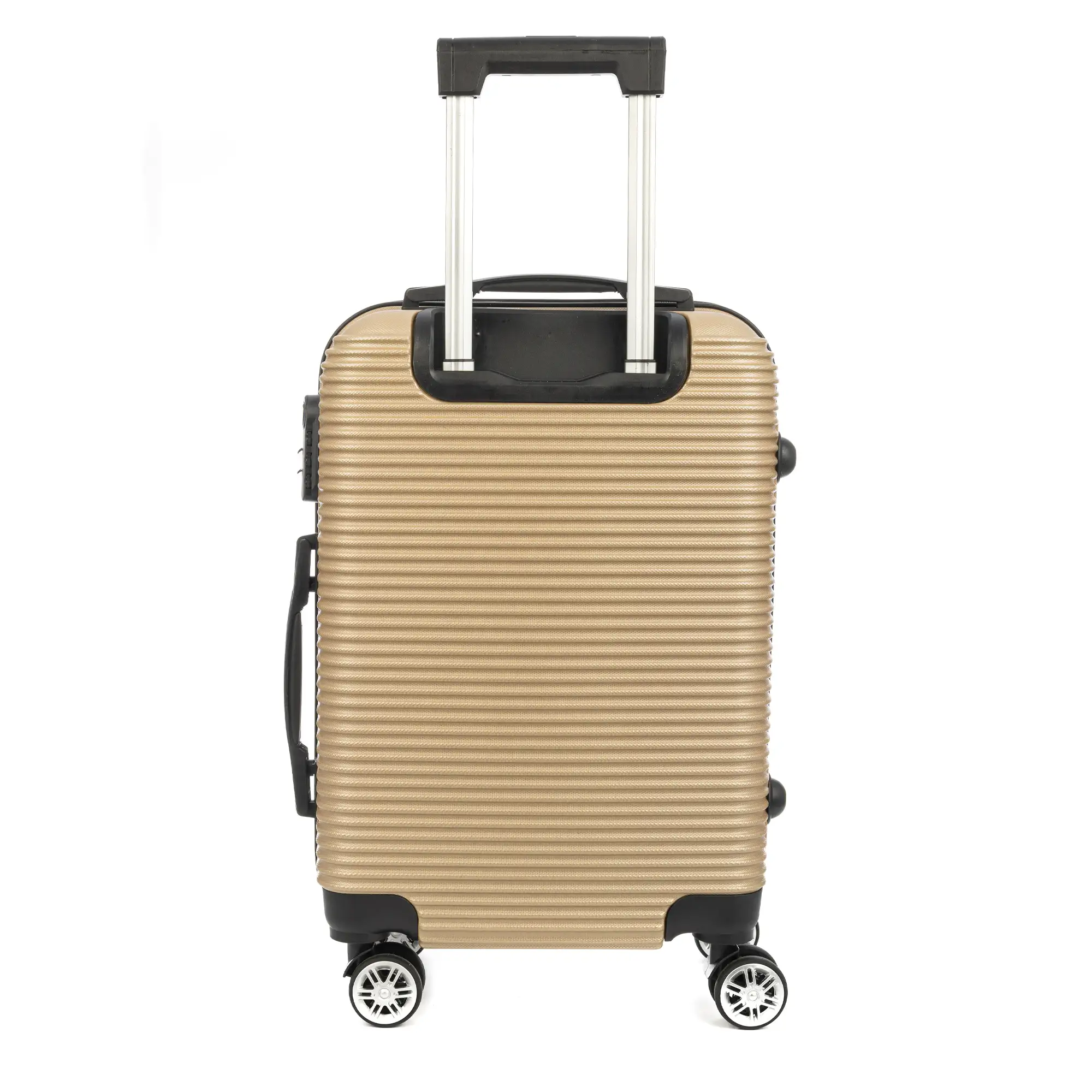 Juego de 3 maletas Trolley, en material ligero ABS de alta resistencia con esquinas reforzadas. Cerradura numérica y 4 ruedas dobles giratorias 360°.