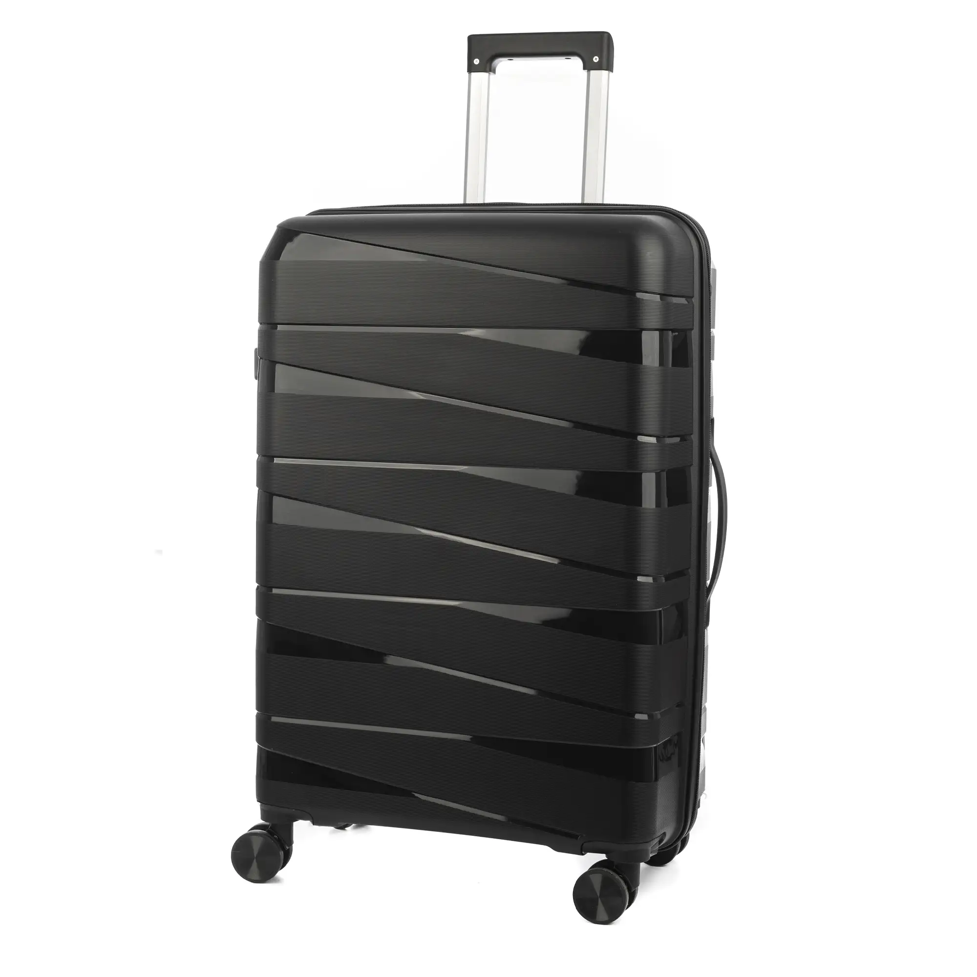 Maleta gran volumen trolley de PP resistente a la rotura. Cerradura TSA numérica, 4 ruedas dobles y giratorias 360°. 72x47x28 cm