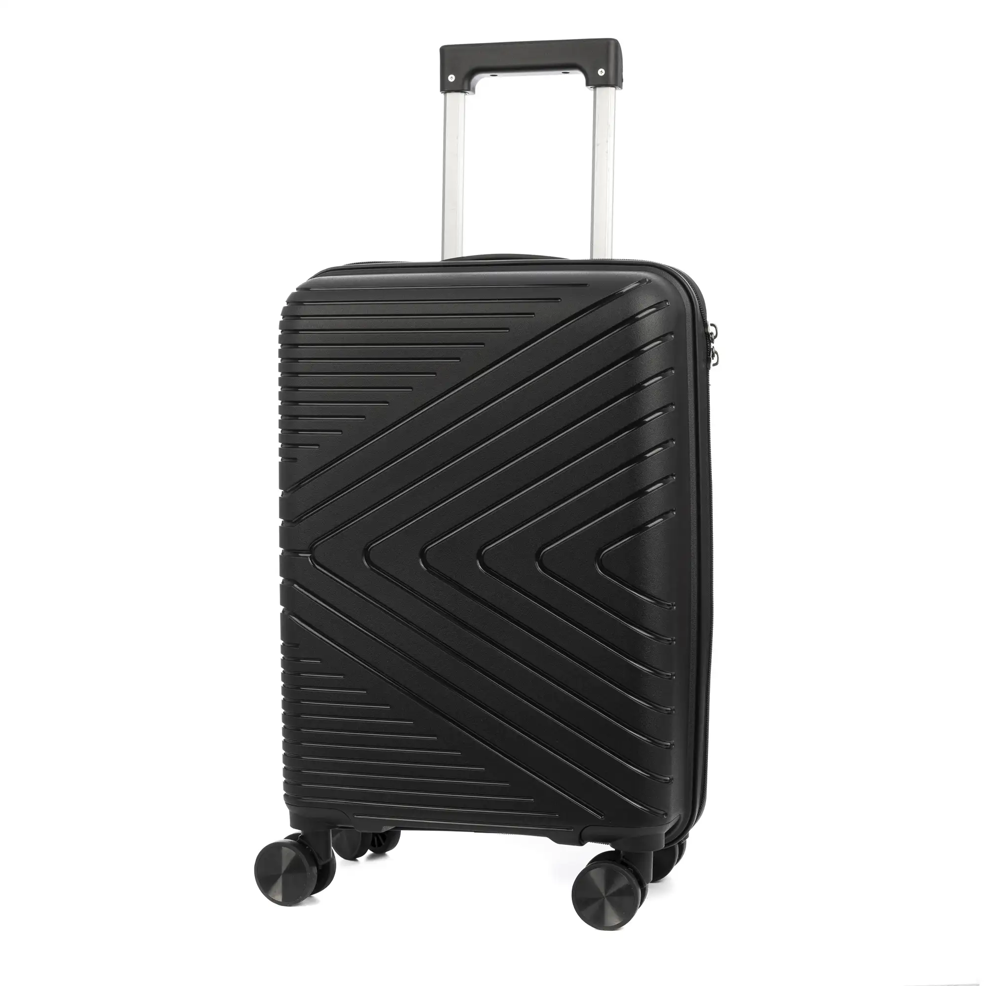 Maleta de cabina trolley de PP resistente a la rotura. Cerradura TSA numérica, 4 ruedas dobles y giratorias 360°. 56x36x22 cm.