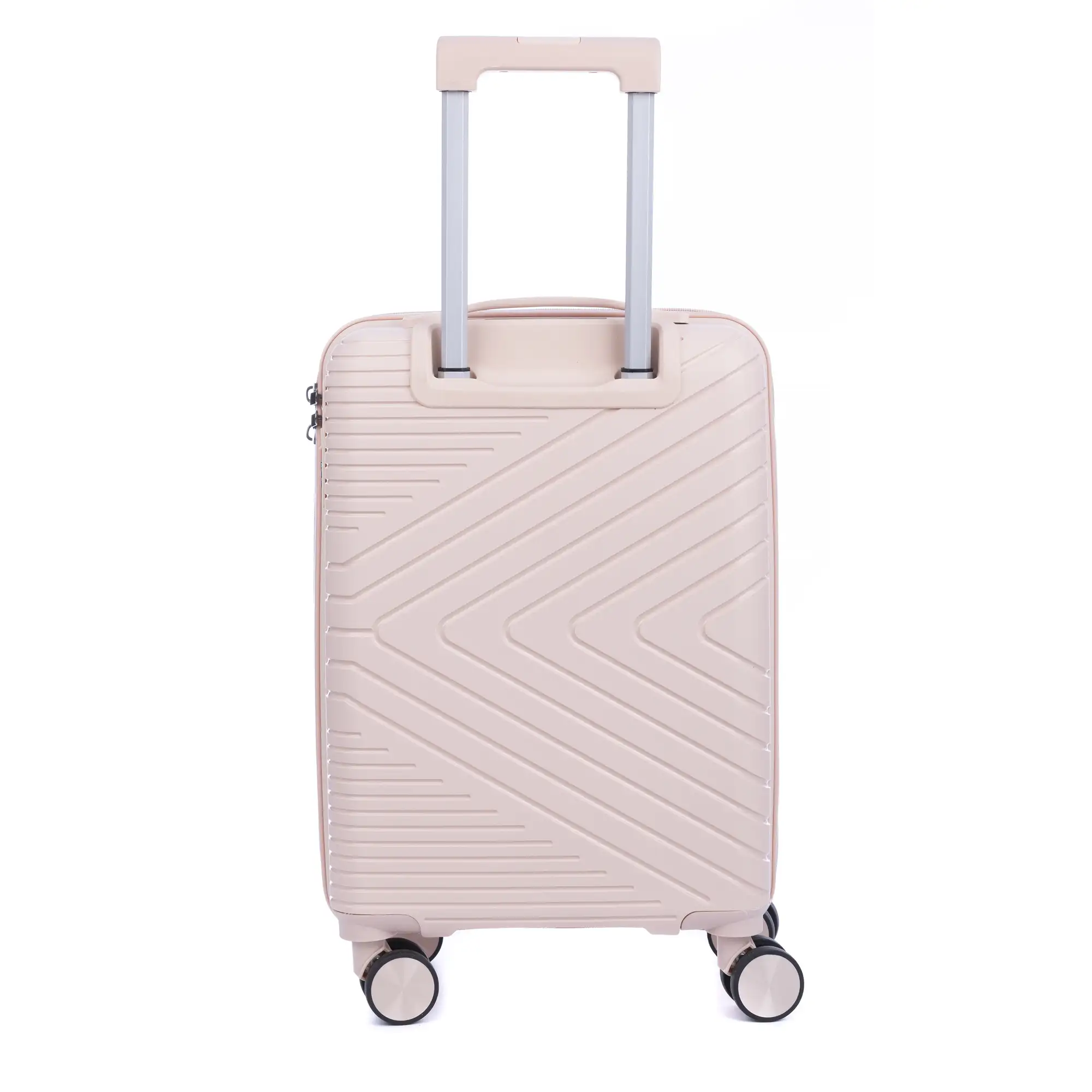 Juego de 3 maletas trolley de PP resistente a la rotura. Cerradura TSA numérica, 4 ruedas dobles y giratorias 360°.