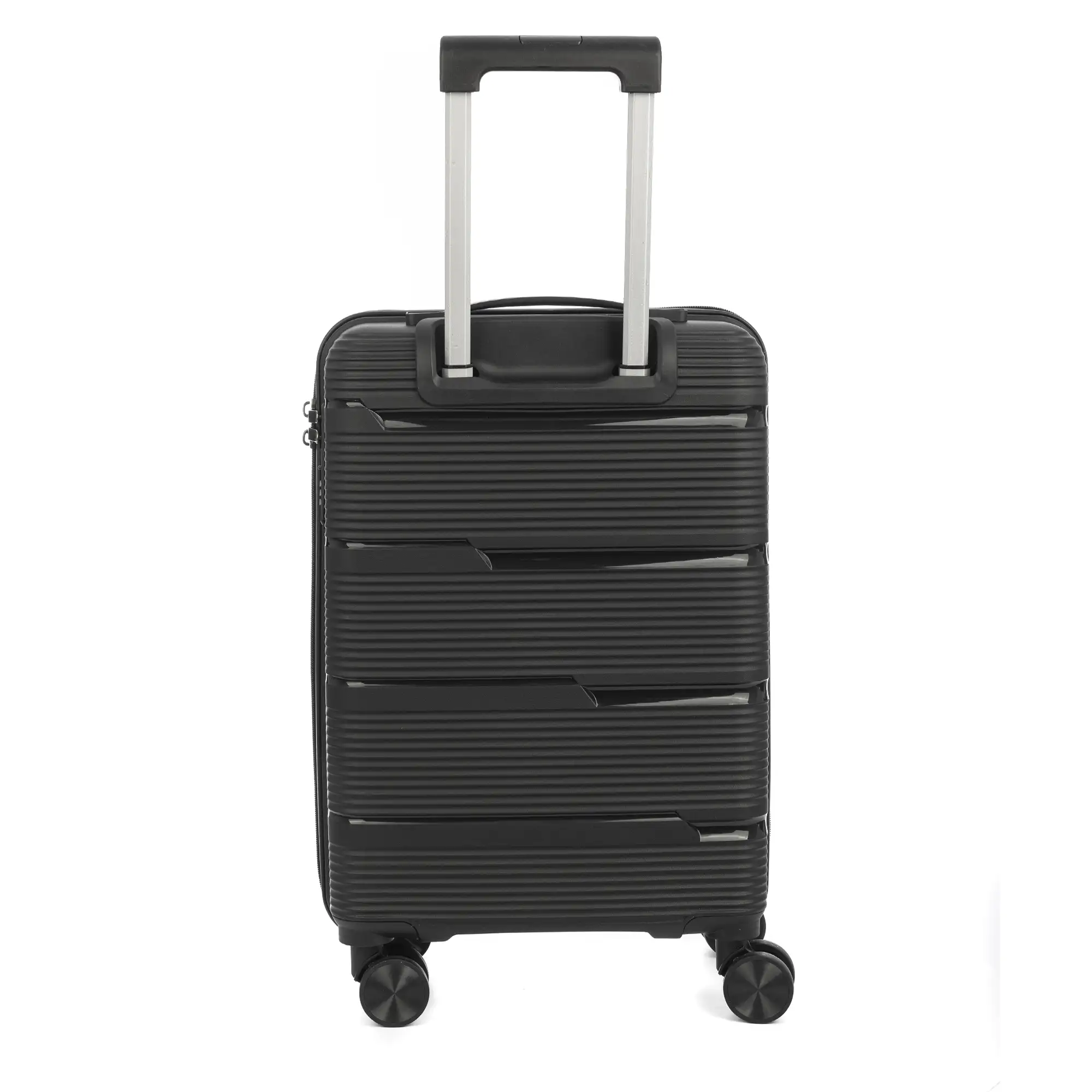 Juego de 3 maletas trolley de PP resistente a la rotura. Cerradura TSA numérica, 4 ruedas dobles y giratorias 360°.