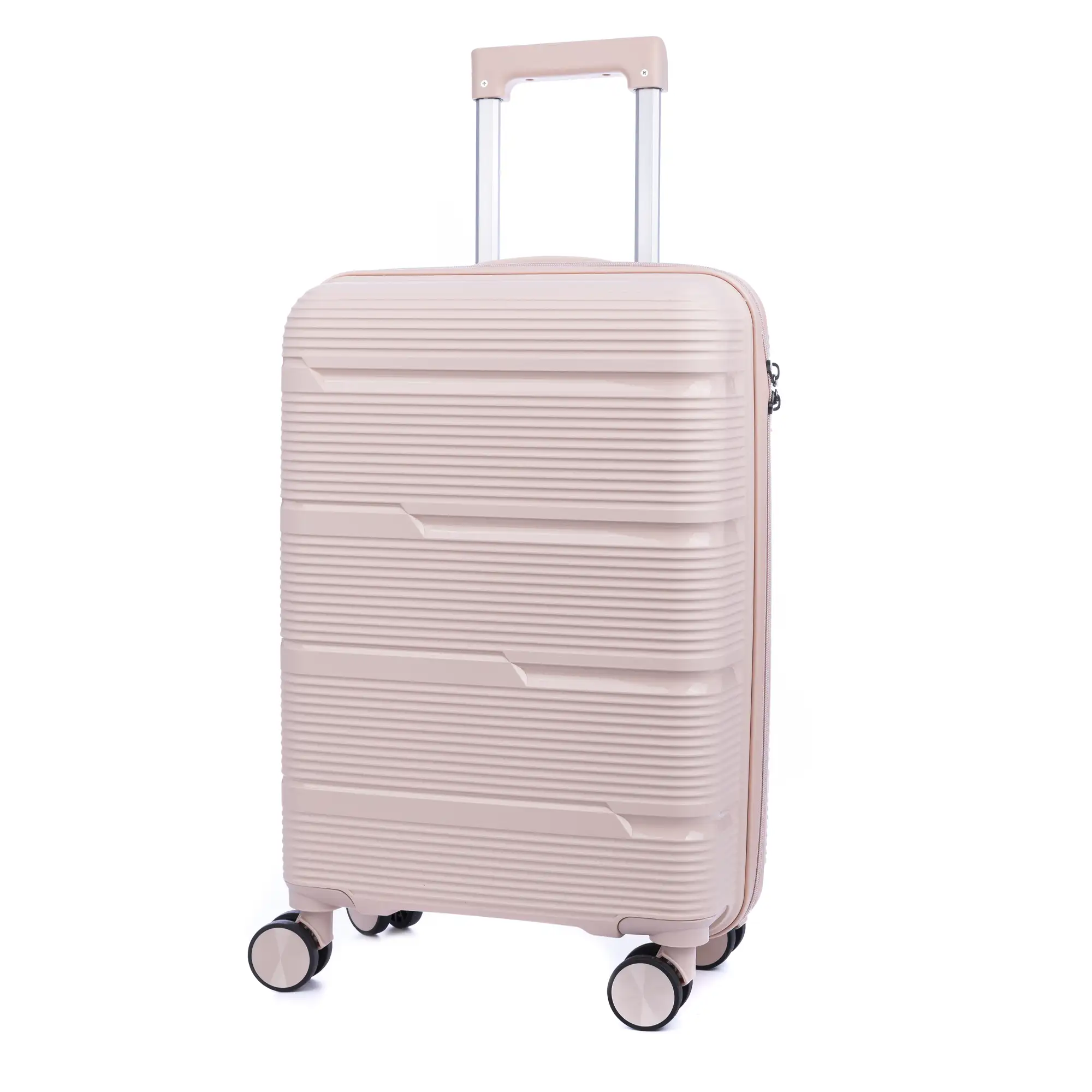 Maleta de cabina trolley de PP resistente a la rotura. Cerradura TSA numérica, 4 ruedas dobles y giratorias 360°. 57x37x23 cm.