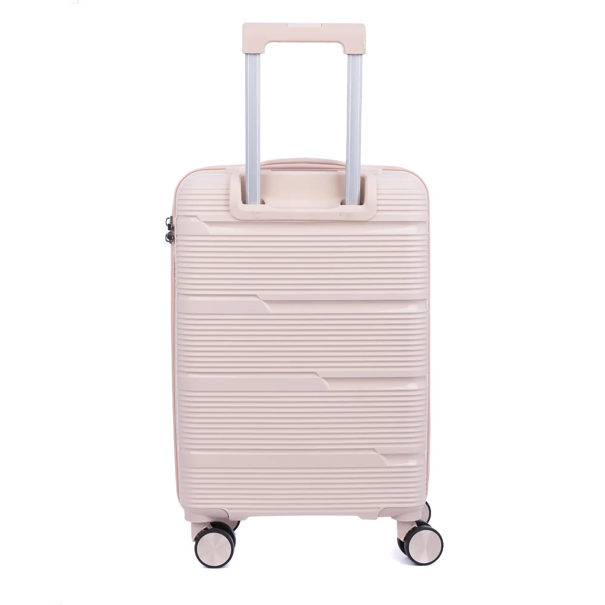 Juego de 3 maletas trolley de PP resistente a la rotura. Cerradura TSA numérica, 4 ruedas dobles y giratorias 360°.