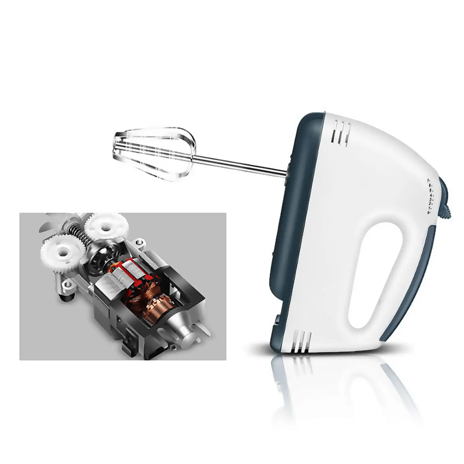 Doble batidora de mano con varillas de 260W, 7 velocidades y función de extracción turbo.