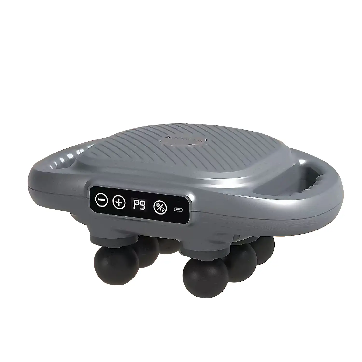 Masajeador corporal con 6 cabezales, 9 velocidades y 9 modos. Fuerza de masaje de hasta 28kg y 18mm de profundidad.