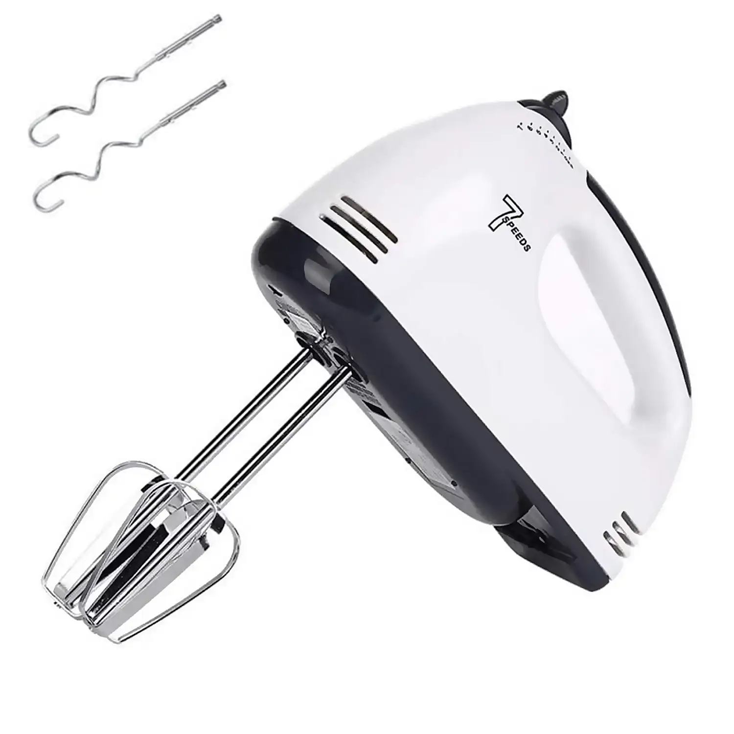 Batidora de mano doble con 180W de potencia y 7 velocidades.