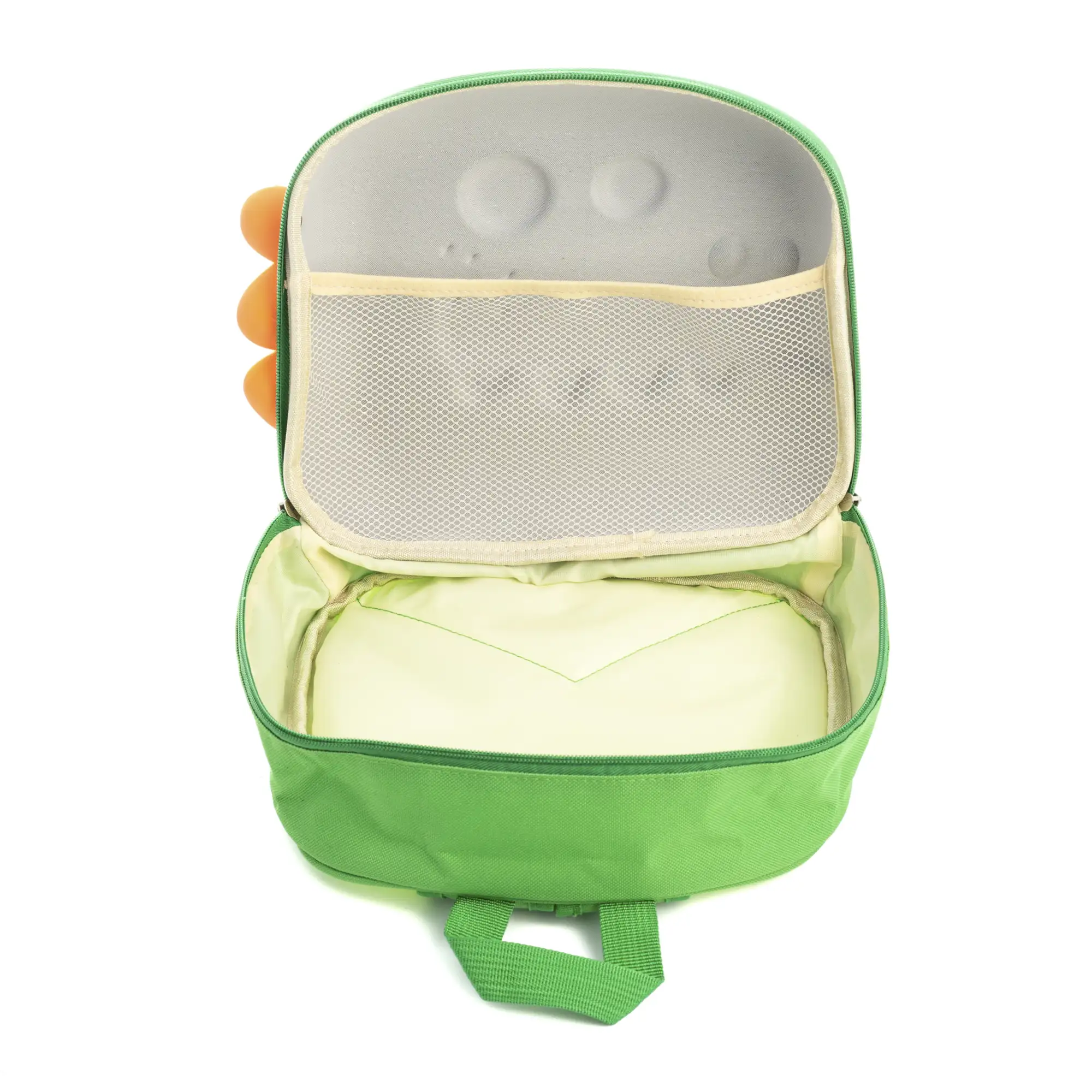 Mochila infantil con diseño de Dinosaurio. Con respaldo y hombreras acolchados, transpirables y ajustables.