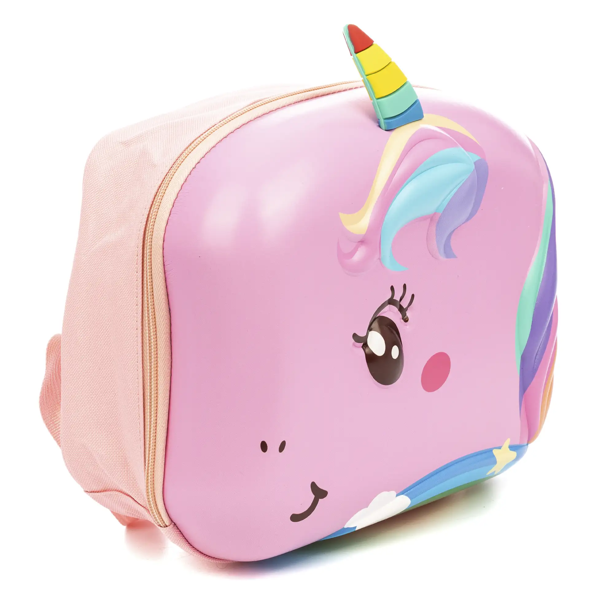 Mochila infantil con diseño de Unicornio. Con respaldo y hombreras acolchados, transpirables y ajustables.