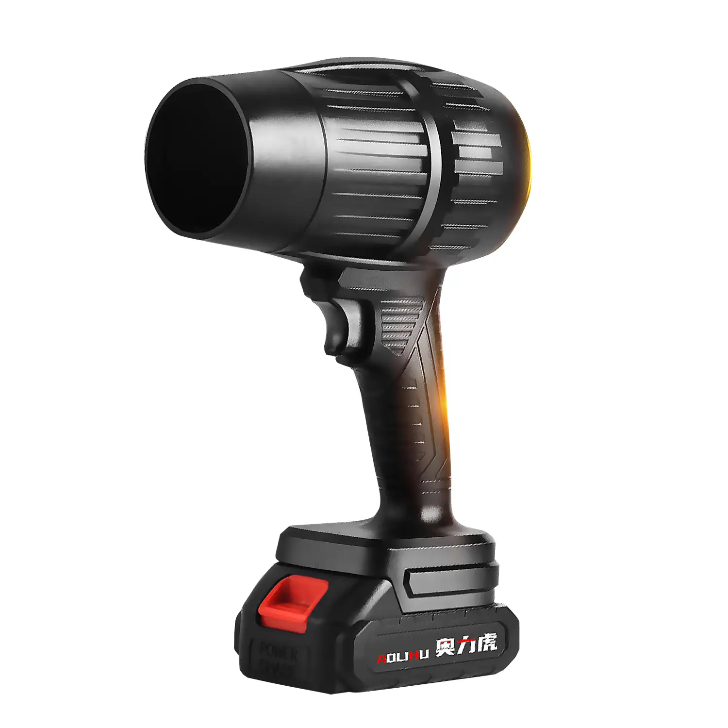 Soplador de aire profesional inalámbrico con 1050W de potencia y 1200G de presión de viento. Mango ergonómico.