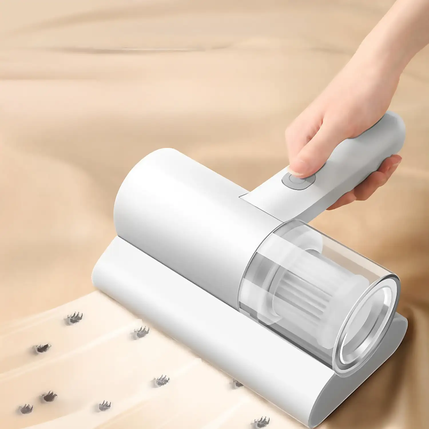 Aspirador de cama de mano, con luz UV e inalámbrico, elimine el polvo, los ácaros, el pelo de mascota, etc.