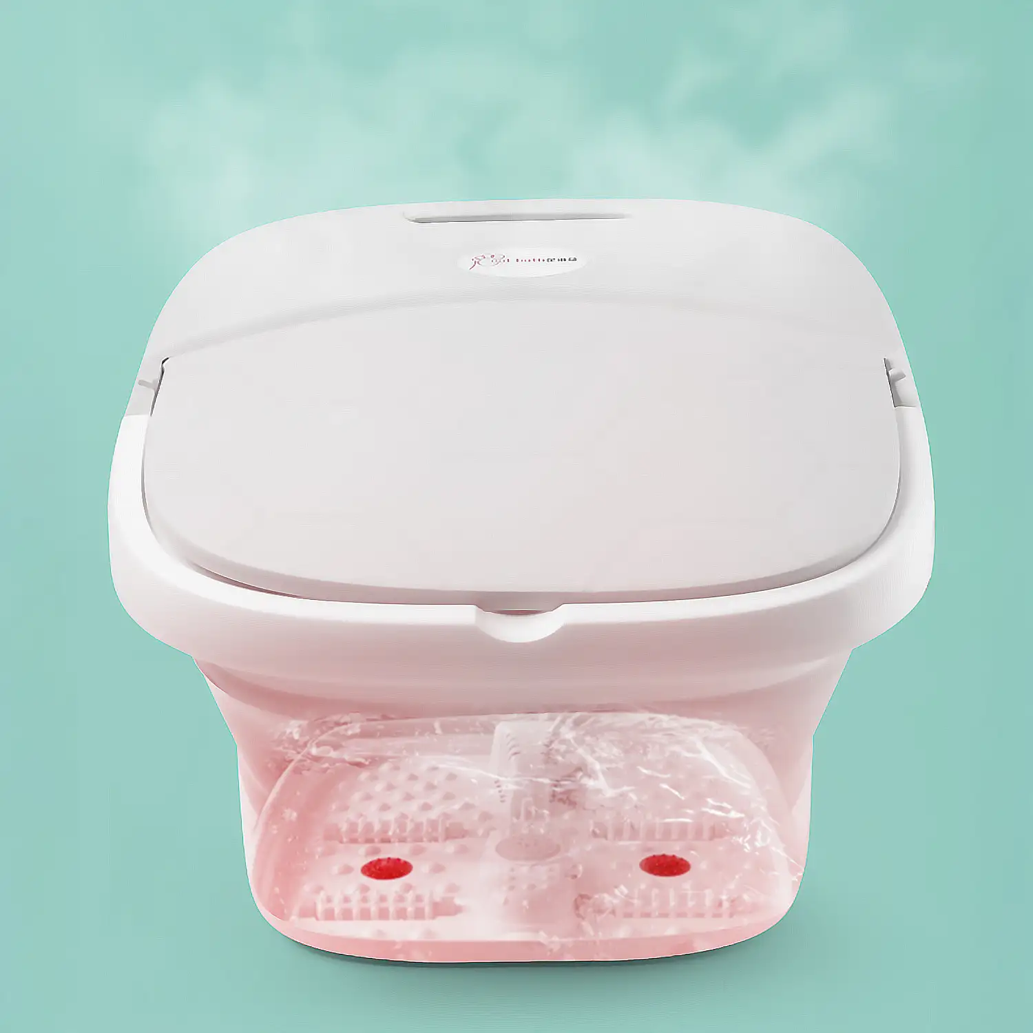 Masajeador de pies plegable con calentamiento constante mediante luz roja.