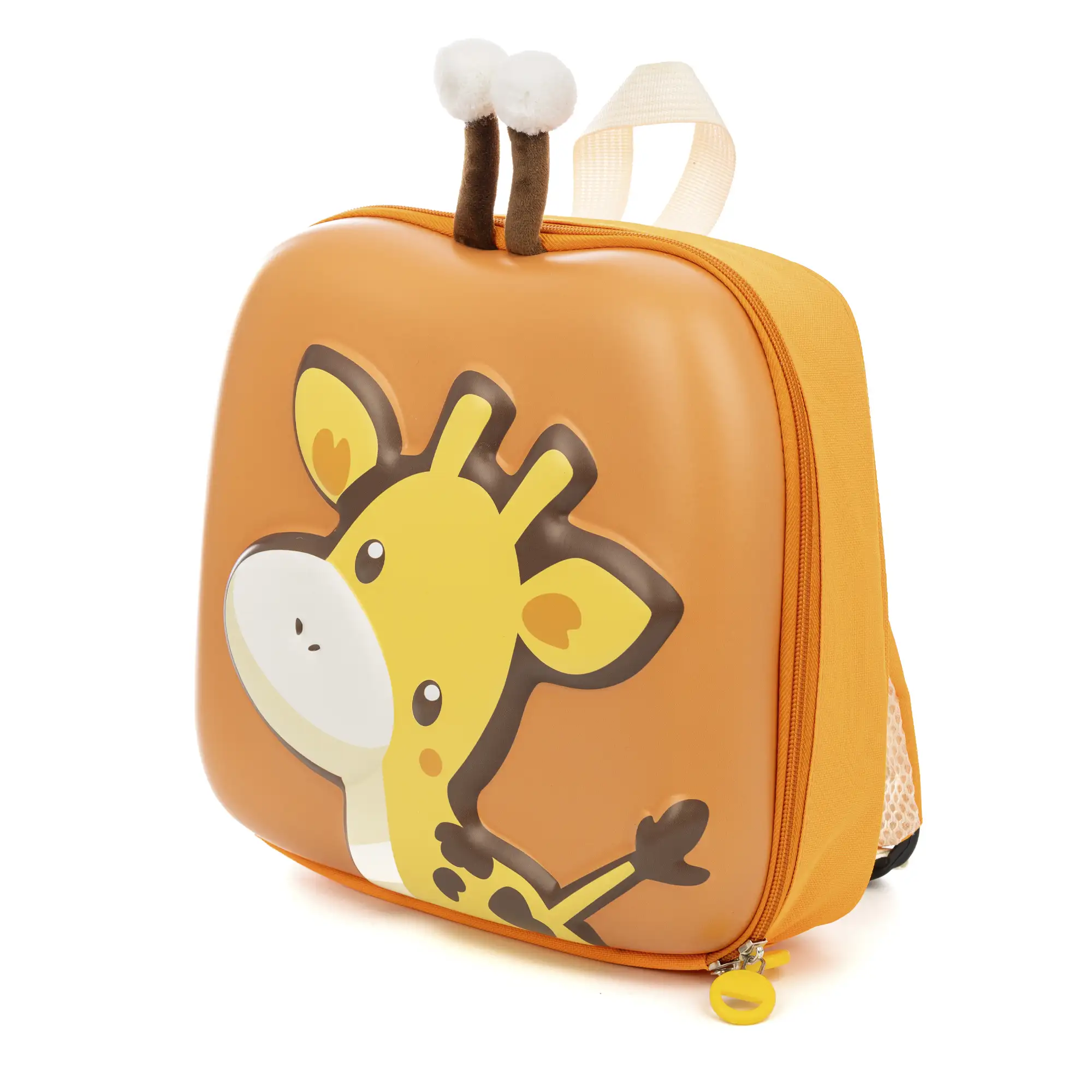 Mochila infantil con diseño de Jirafa. Con respaldo y hombreras acolchados, transpirables y ajustables.