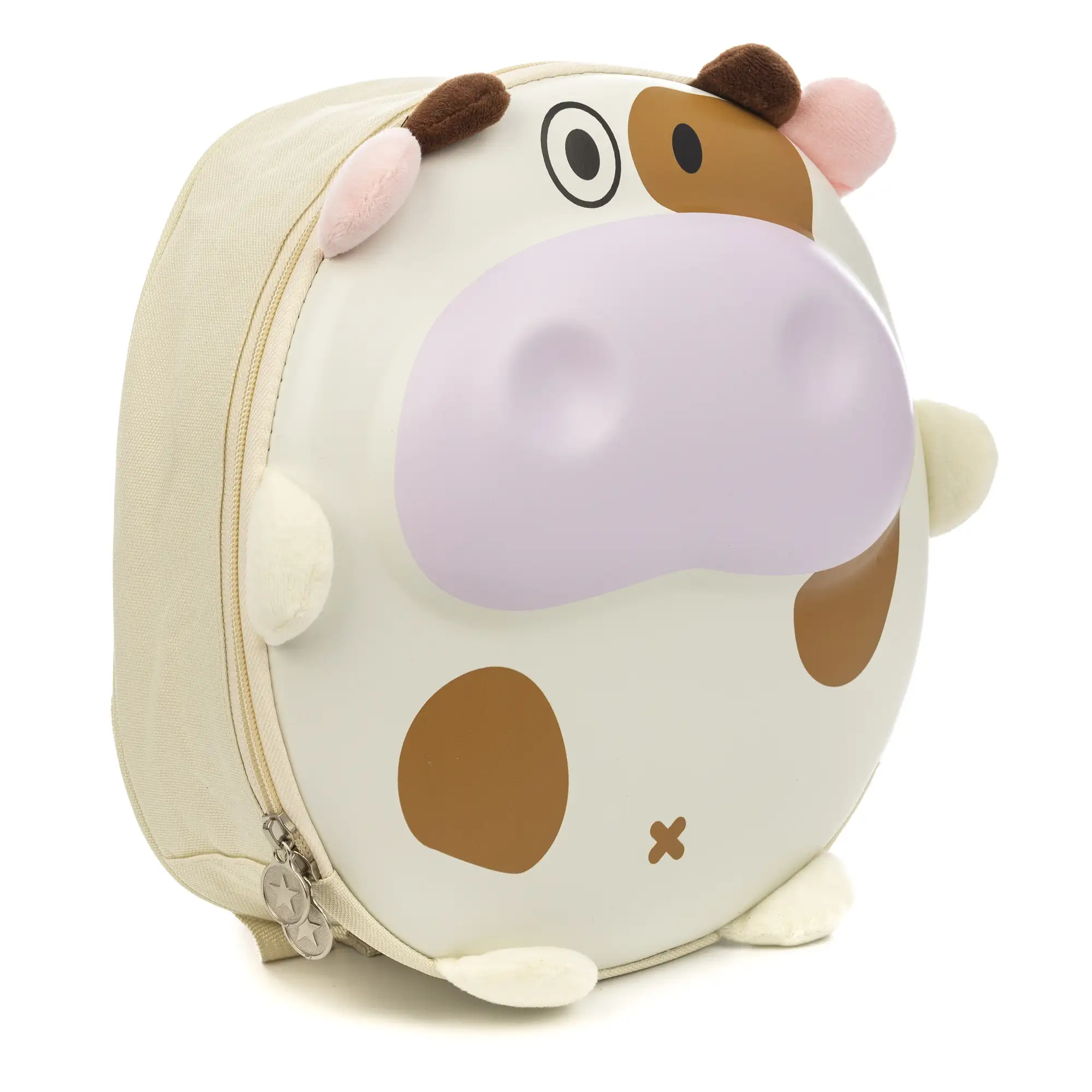 Mochila infantil con diseño de Vaca. Con respaldo y hombreras acolchados, transpirables y ajustables.