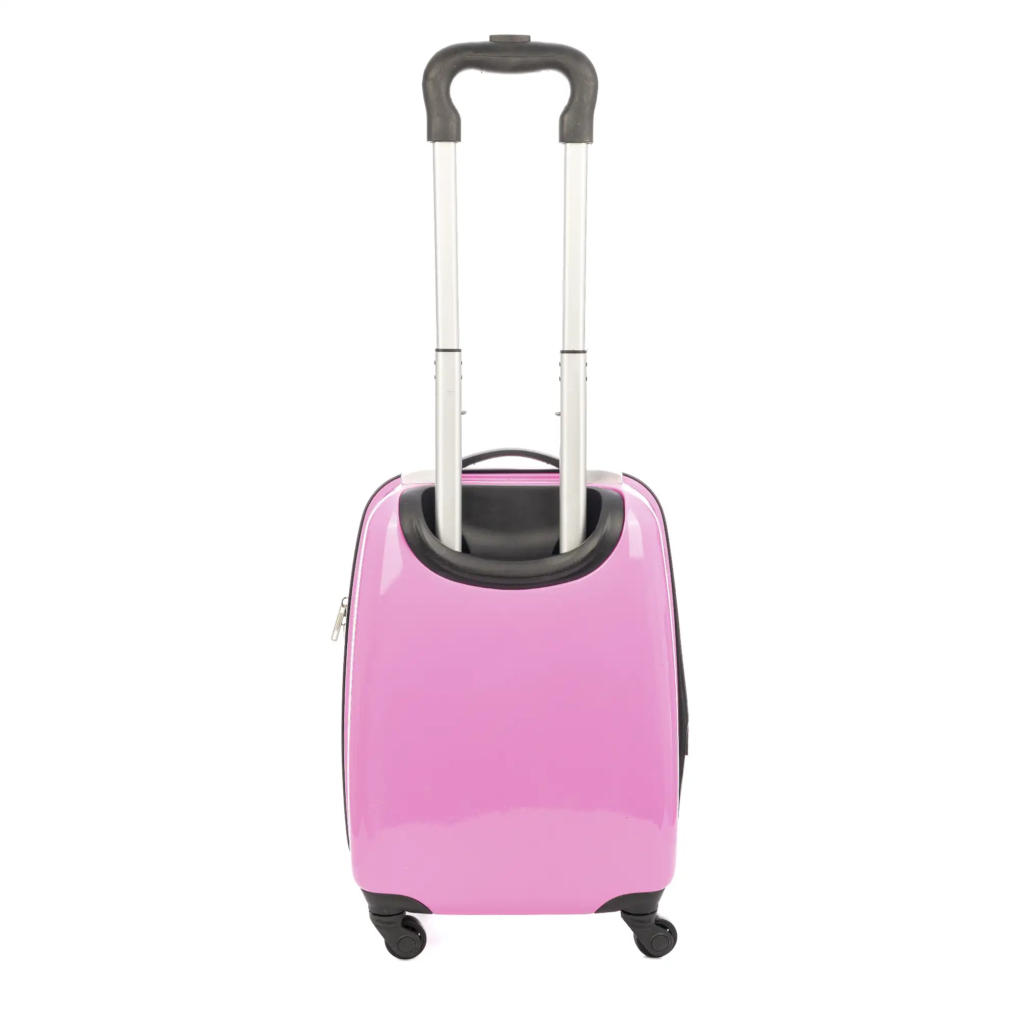 Maleta trolley infantil en material ligero de ABS de alta resistencia. Con 4 ruedas giratorias 360°. Diseño de Monstruo Rosa. 32x23x45 cm.