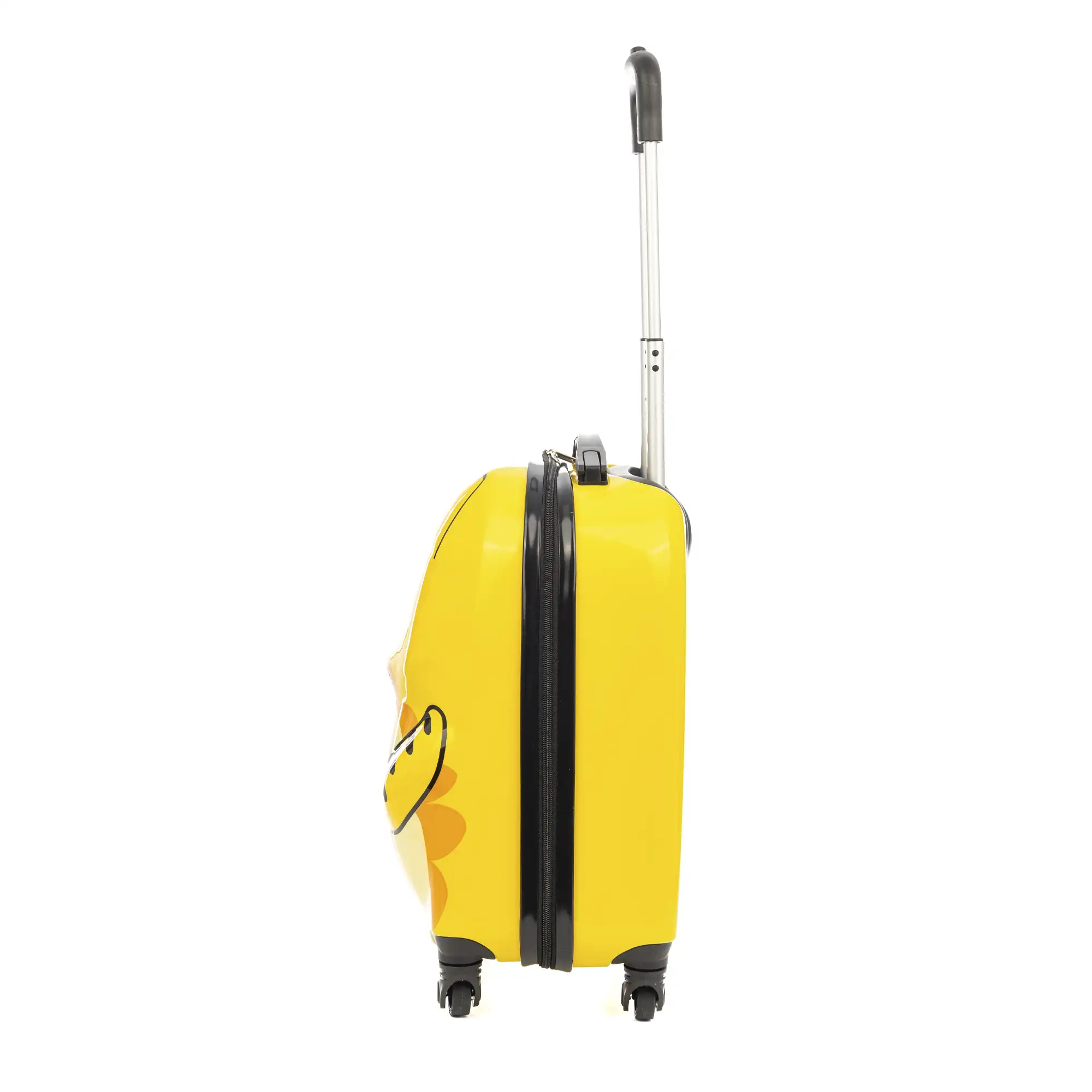 Maleta trolley infantil en material ligero de ABS de alta resistencia. Con 4 ruedas giratorias 360°. Diseño de Tigre. 32x23x45 cm.