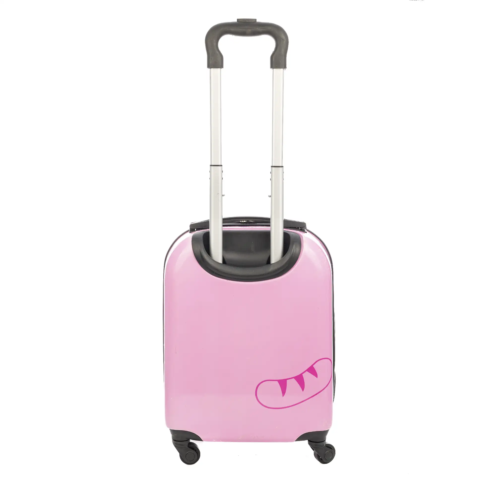 Maleta trolley infantil en material ligero de ABS de alta resistencia. Con 4 ruedas giratorias 360°. Diseño de Gato. 32x23x45 cm.