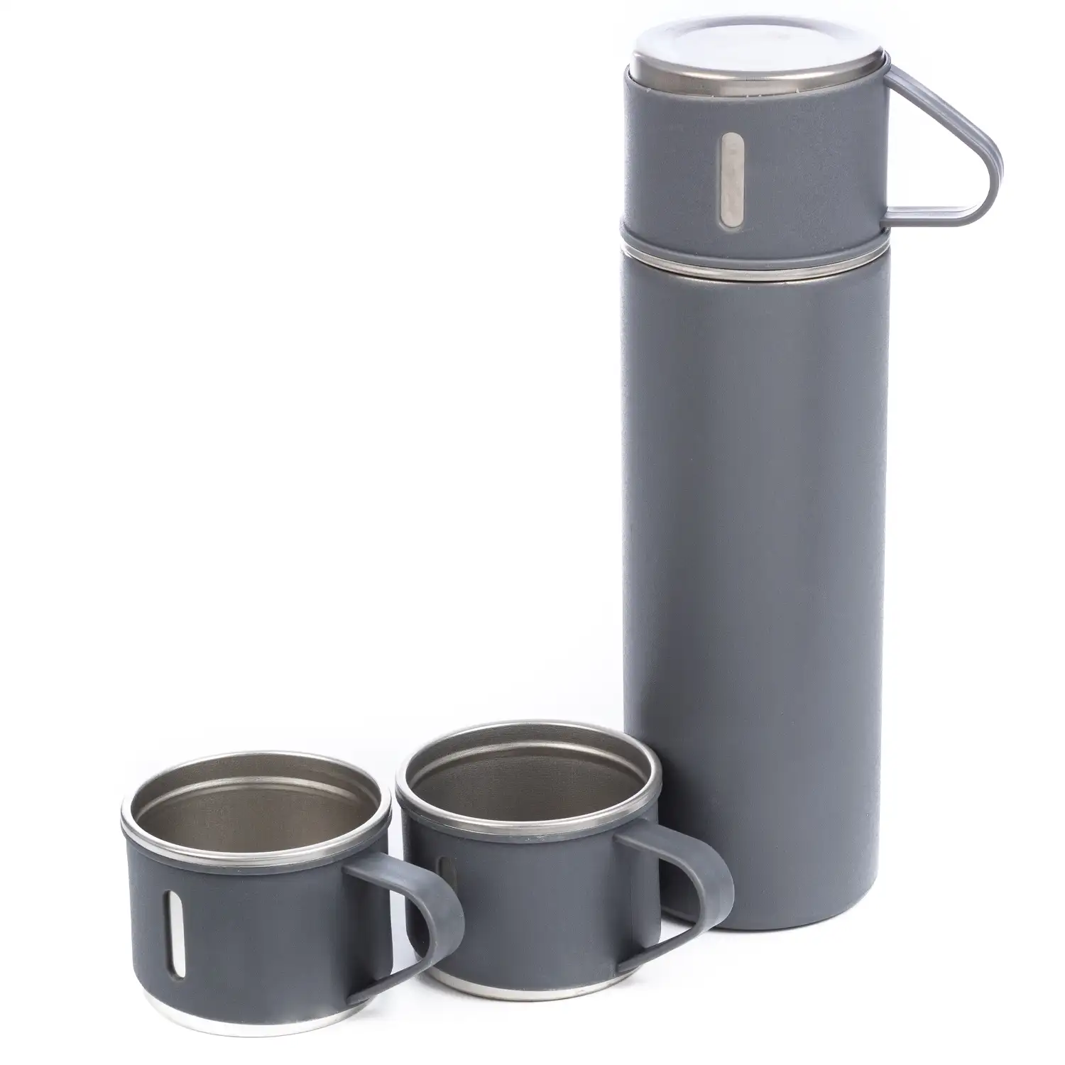 Juego de termo de 500ml y 3 tazas aislantes. Matenimiento de frio y calor de 6 a 12 horas.