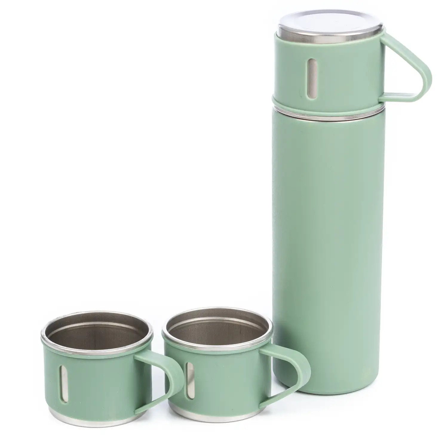 Juego de termo de 500ml y 3 tazas aislantes. Matenimiento de frio y calor de 6 a 12 horas.