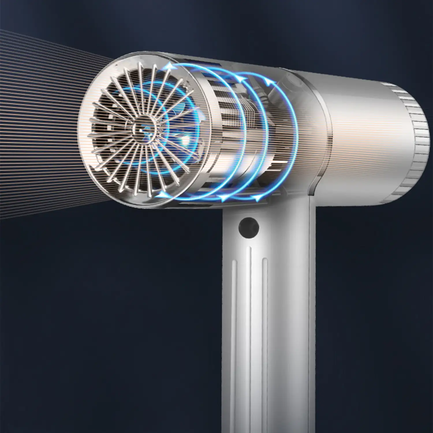 Secador de pelo con 1000W de potencia, 3 niveles de temperatura y 2 niveles de velocidad.