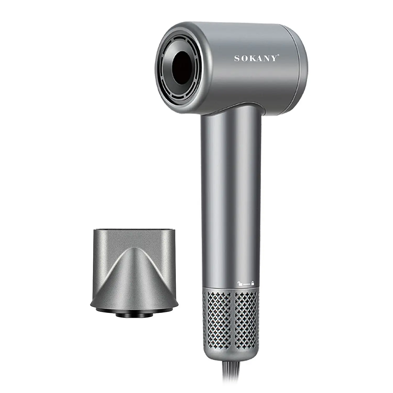 Secador 2400W, motor de alta velocidad 110.000 RPM, secado rápido en sólo 2-5 minutos. Bajo nivel de ruido y 3 niveles de temperatura.