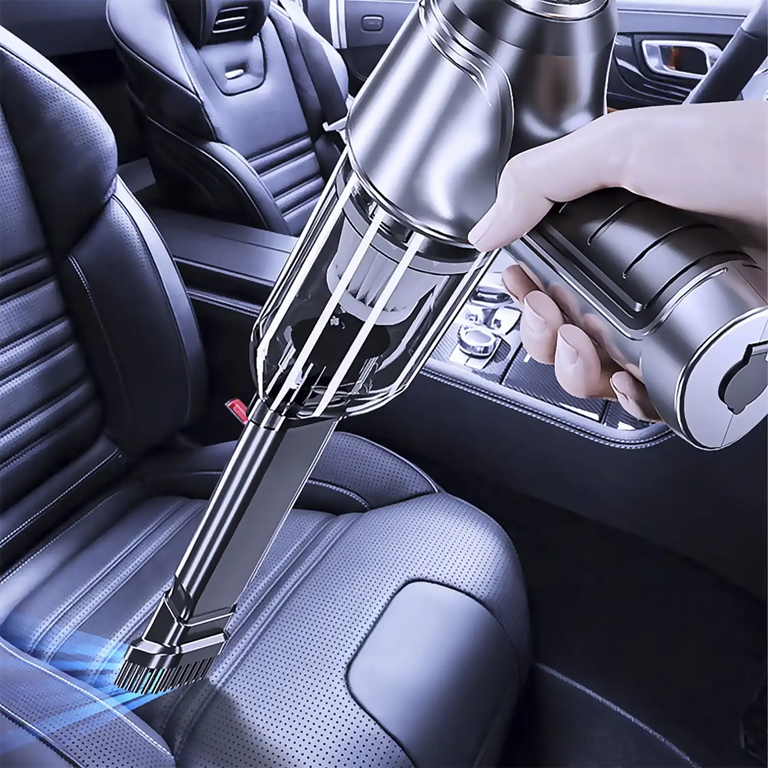 Aspirador y soplador de mano 5 en 1. Con una potencia máxima de 120W y 2 niveles de velocidad.