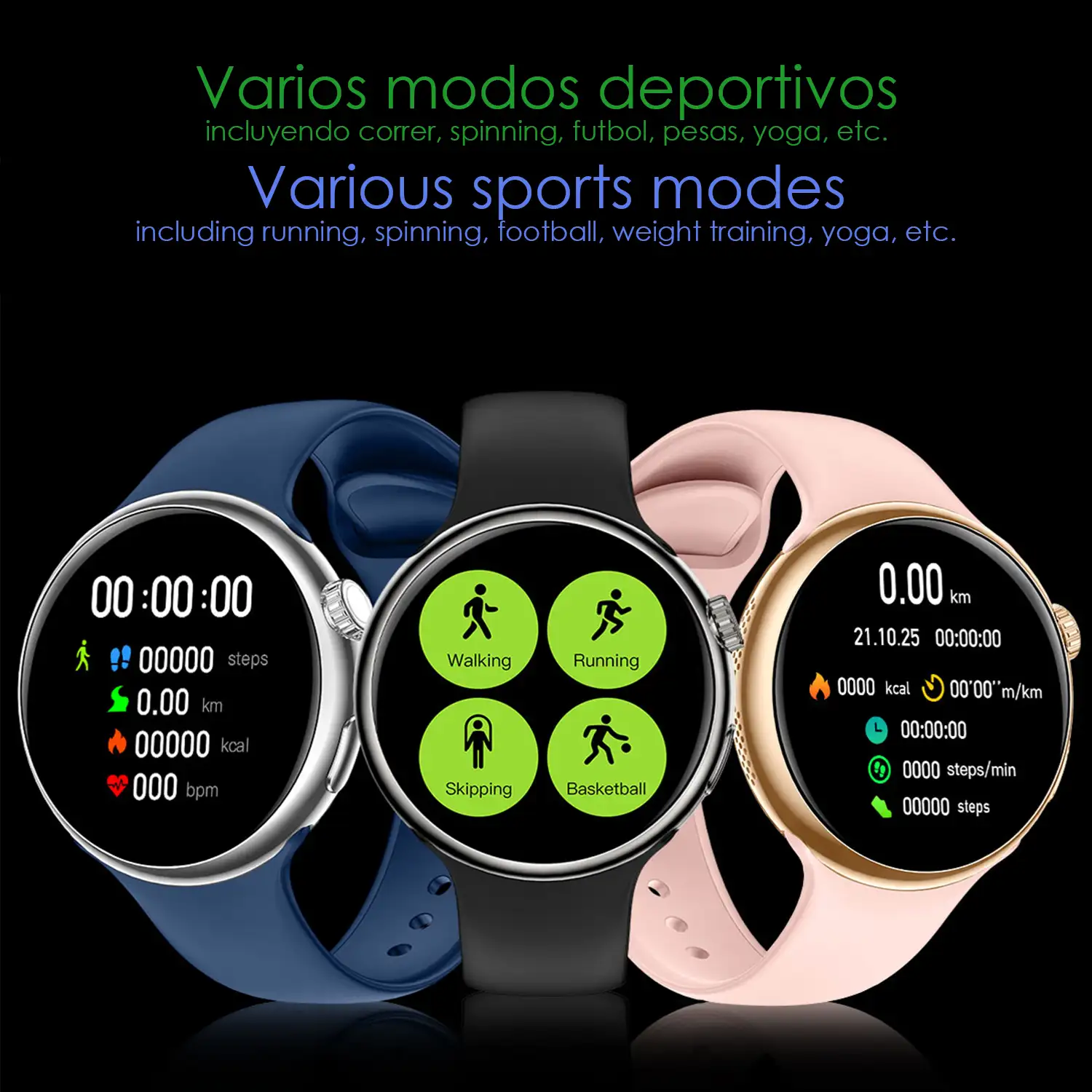 Smartwatch Z12 Pro con monitor de tensión cardiaco avanzado, O2, termómetro. Múltiples modos deportivos. Doble correa.