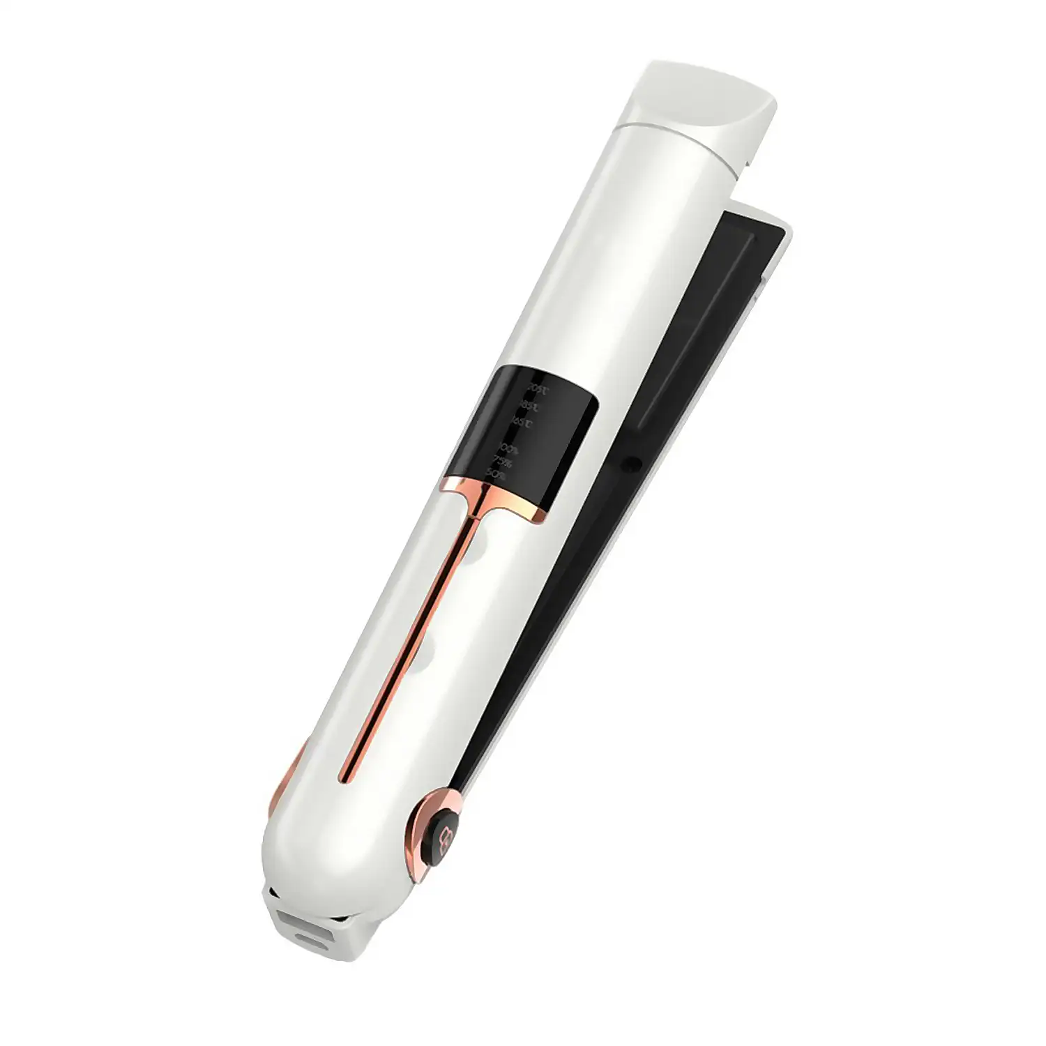 Plancha de pelo inalámbrica 2 en 1, rizado y alisado. Con 3 niveles de potencia y pantalla LED con indicador de carga.