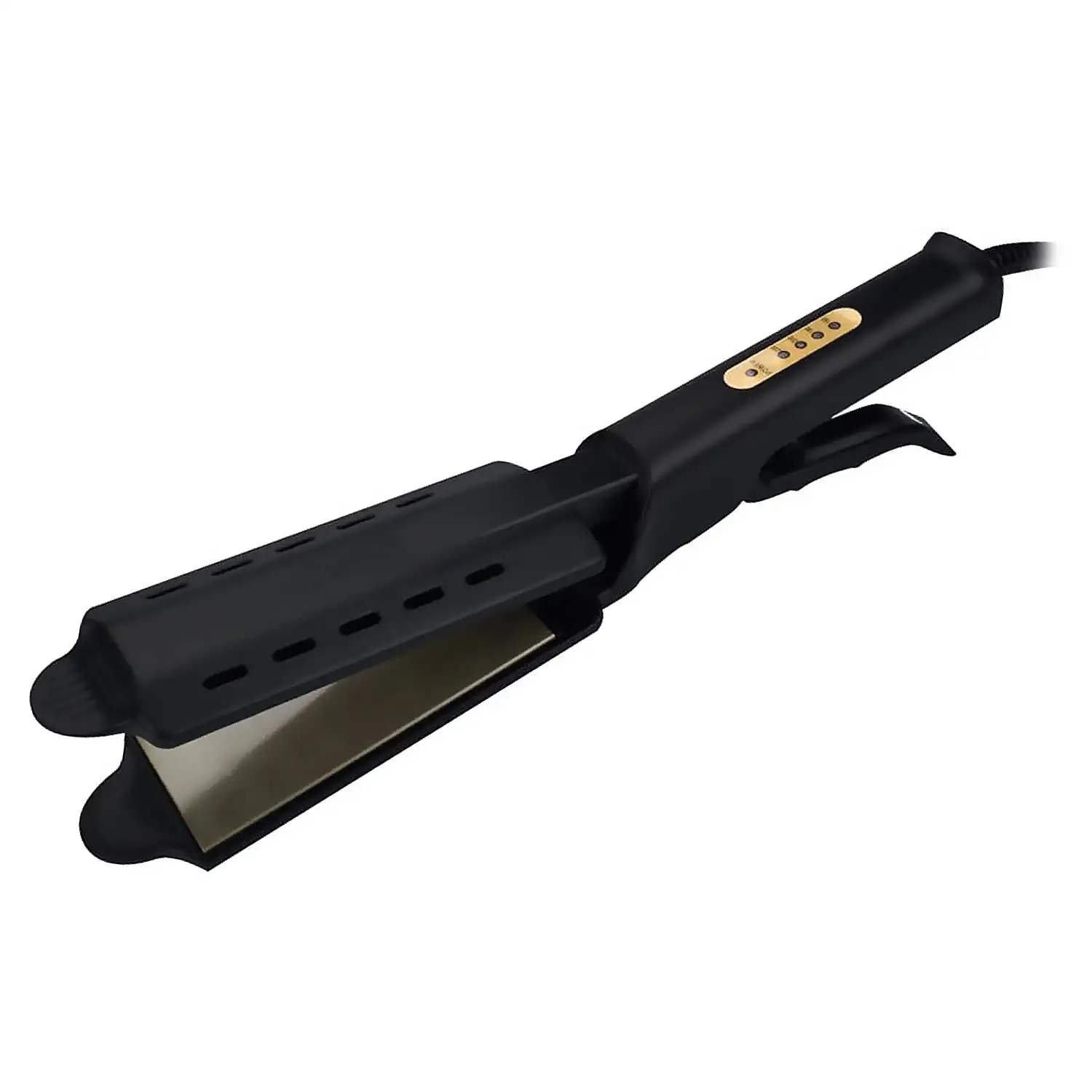 Plancha de pelo con indicador de temperatura y 4 niveles de calor.