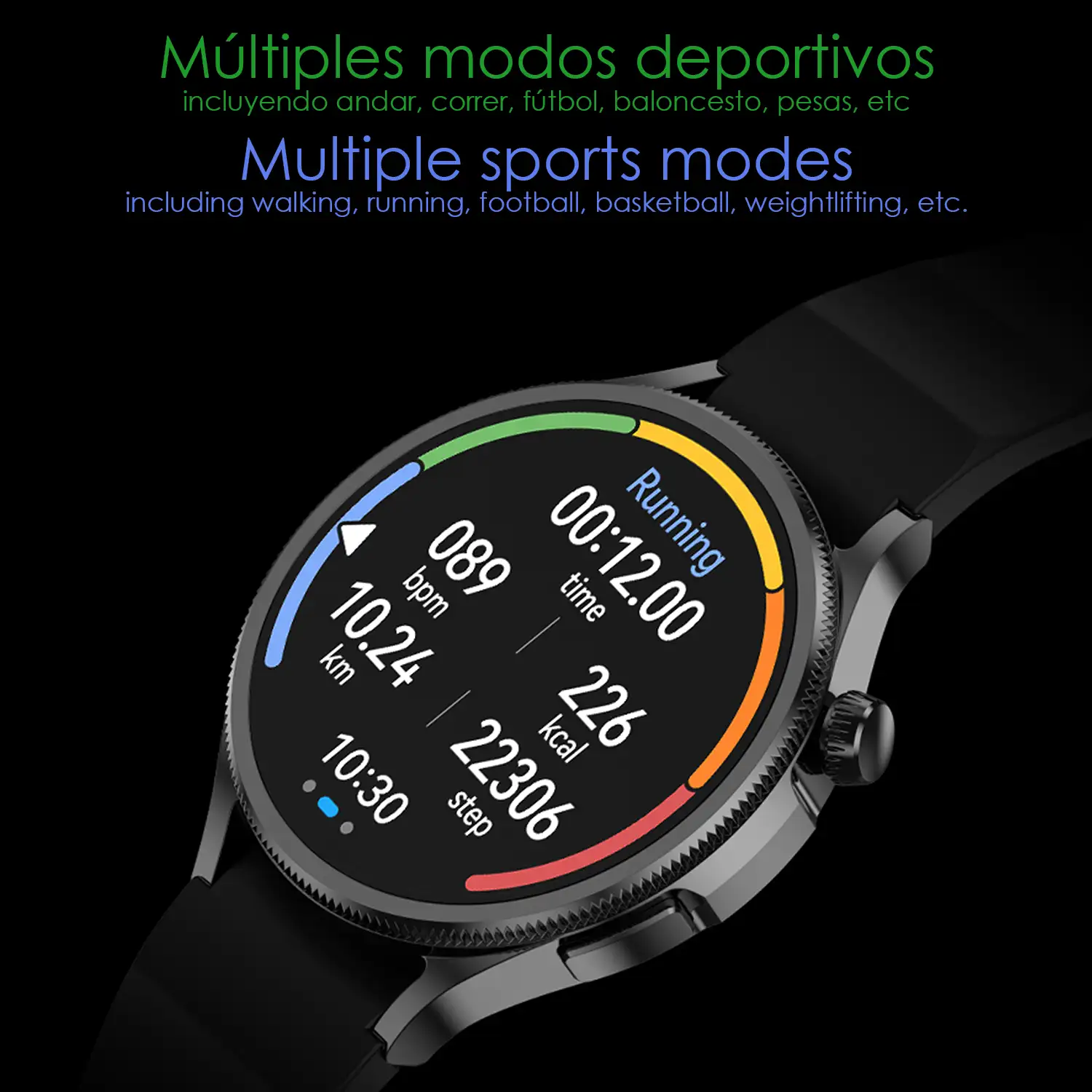 Smartwatch M103 con monitor cardiovascular, varios modos de deporte. Correa de metal + correa de silicona y auriculares TWS.
