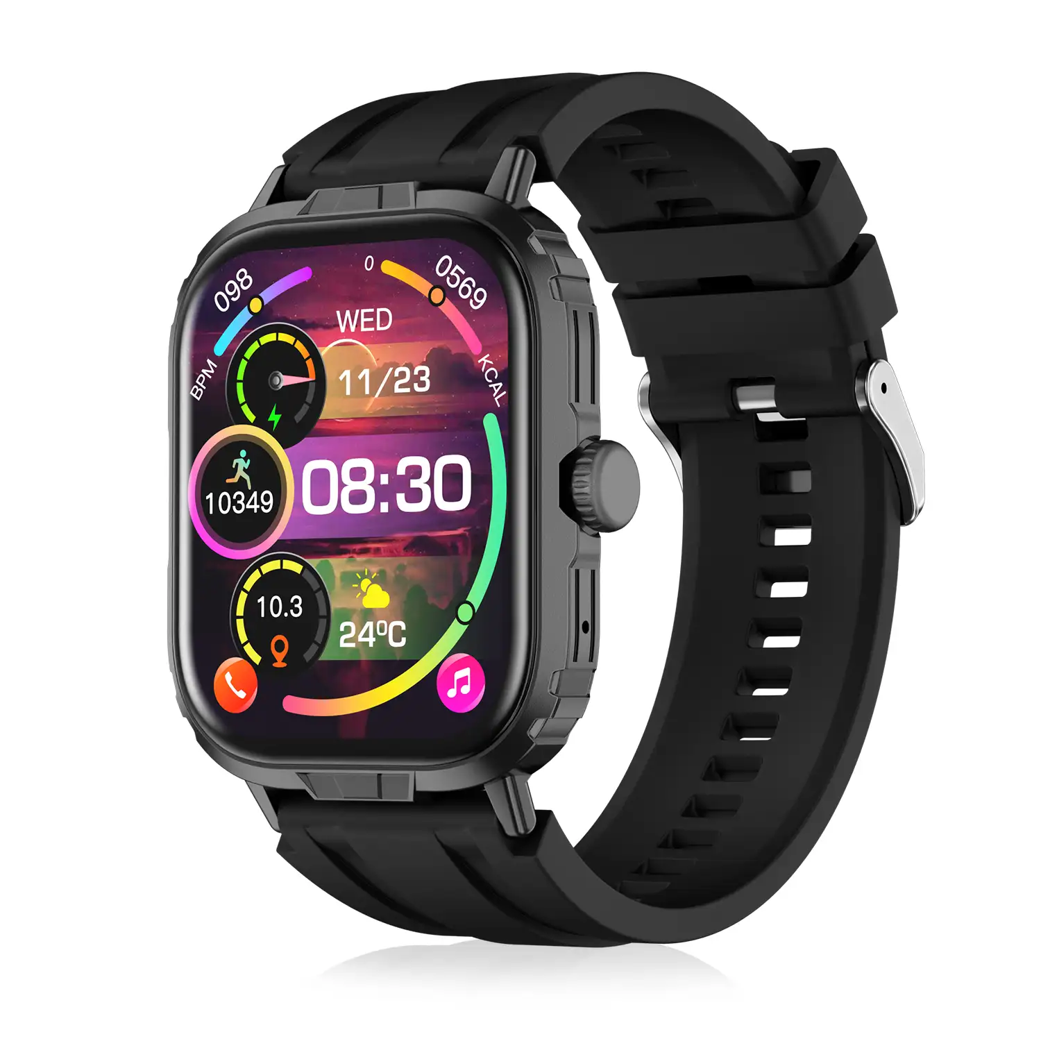 Smartwatch M106 con doble correa una de silicona y otra de nylon. Notificaciones de Apps, monitor de salud, modos deportivos.