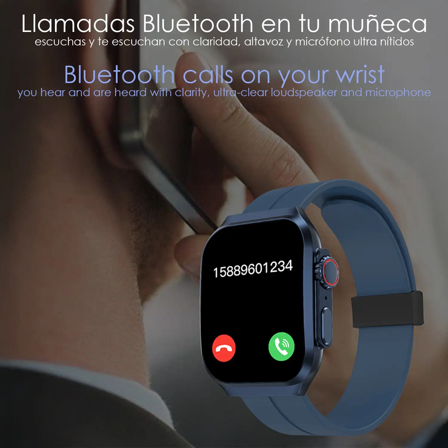 Smartwatch OP88. Pantalla curva AMOLED de 1.95 px, con llamadas Bluetooth, monitor de salud, corona multifunción.
