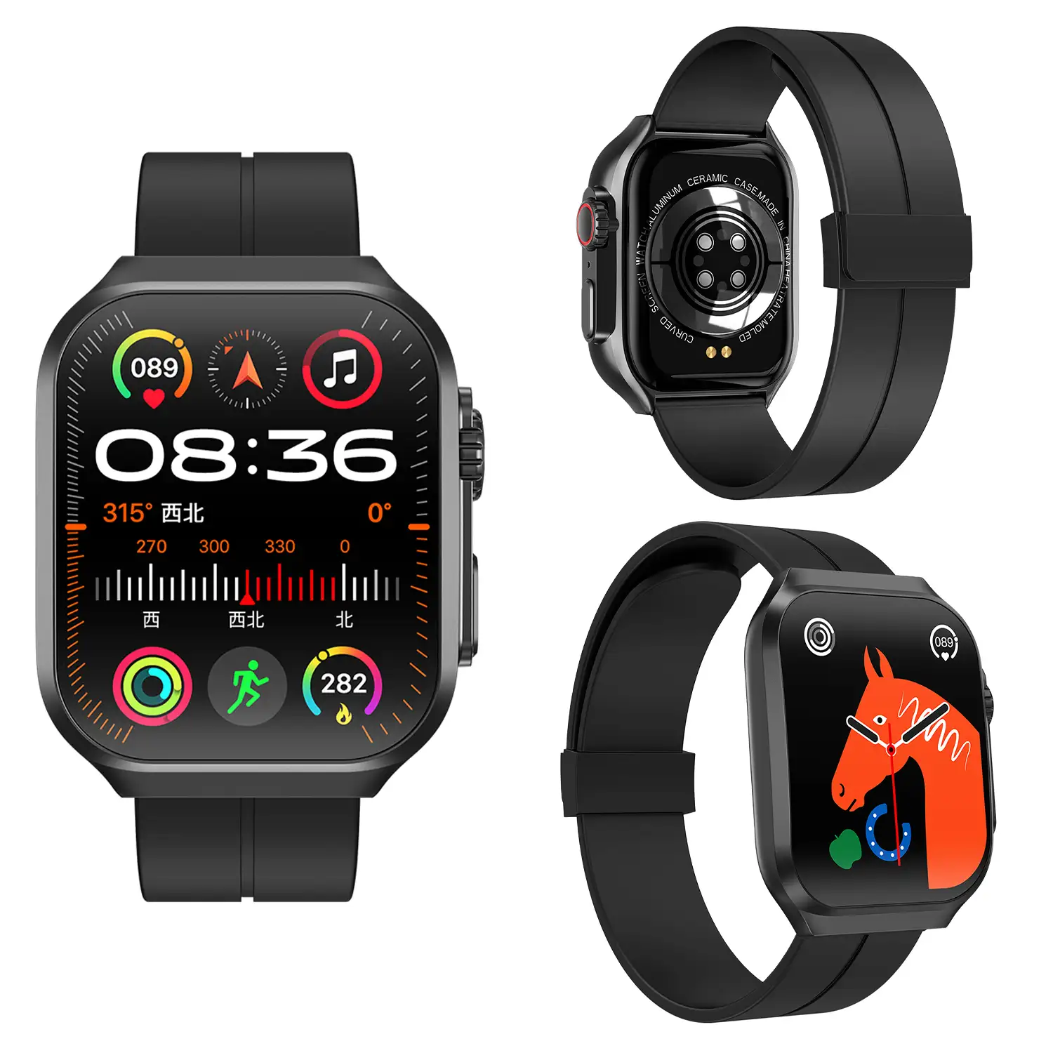 Smartwatch OP88. Pantalla curva AMOLED de 1.95 px, con llamadas Bluetooth, monitor de salud, corona multifunción.