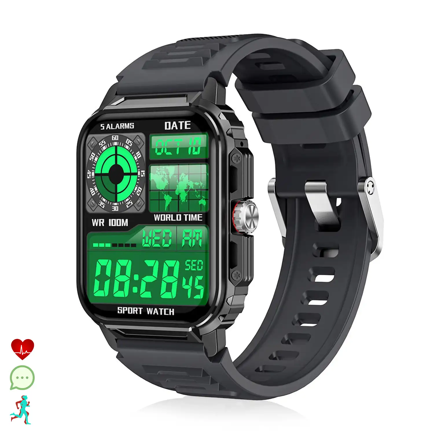 Smartwatch Y1 con monitor de salud avanzado, llamadas Bluetooth y más de 50 modos de deporte.