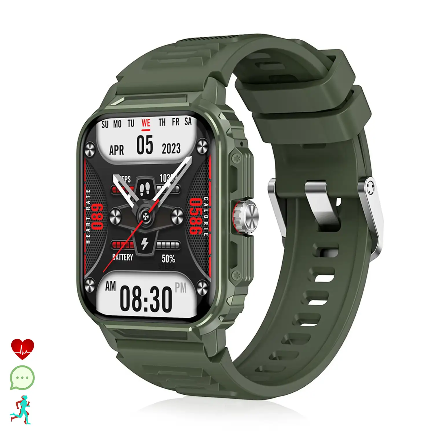 Smartwatch Y1 con monitor de salud avanzado, llamadas Bluetooth y más de 50 modos de deporte.