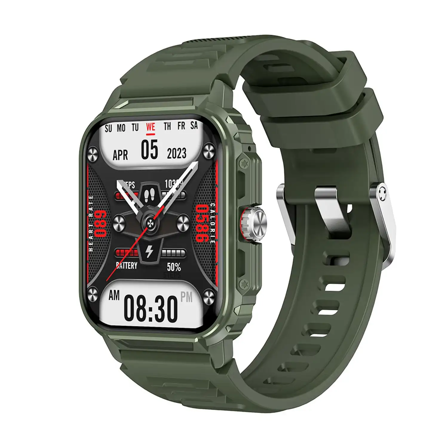 Smartwatch Y1 con monitor de salud avanzado, llamadas Bluetooth y más de 50 modos de deporte.
