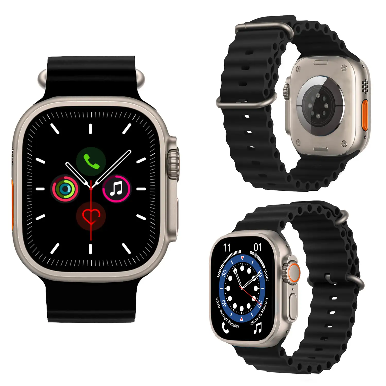 Smartwatch Z55 Ultra2 con llamadas Bluetooth, monitor de salud, modos deportivos, corona multifunción y botón de acceso rápido configurable.