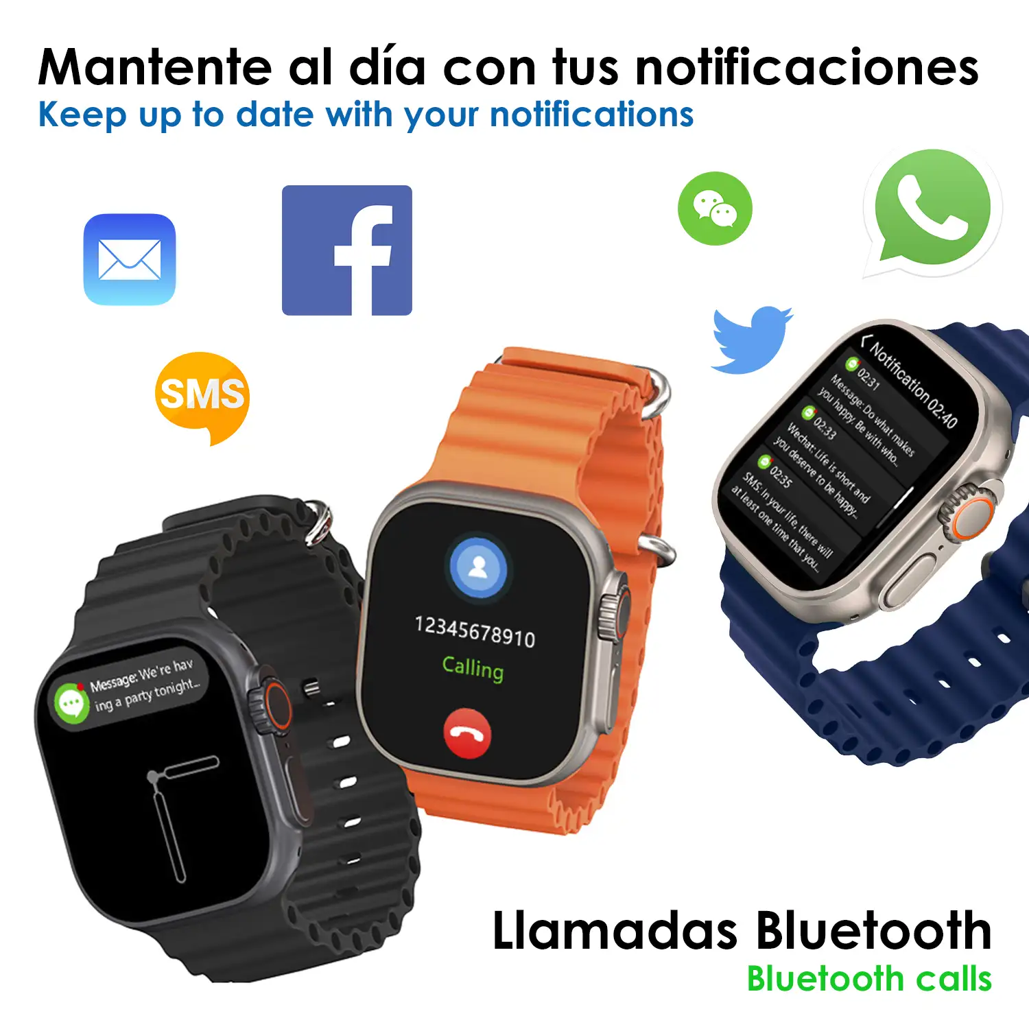 Smartwatch Z55 Ultra2 con llamadas Bluetooth, monitor de salud, modos deportivos, corona multifunción y botón de acceso rápido configurable.