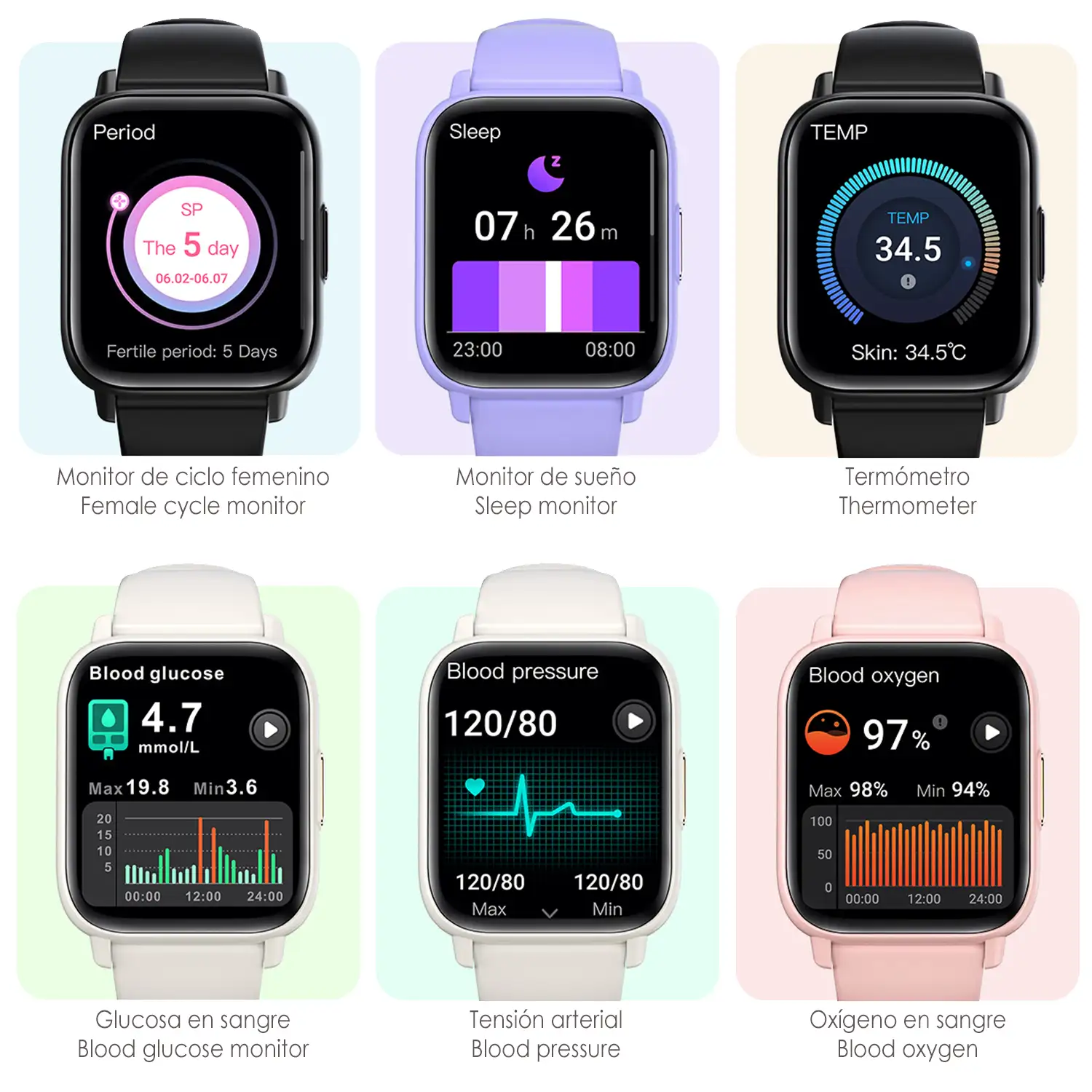 Smartwatch DM60 , multitud de modos deportivos y mediciones de salud. Llamadas bluetooth y avisos de notificaciones.