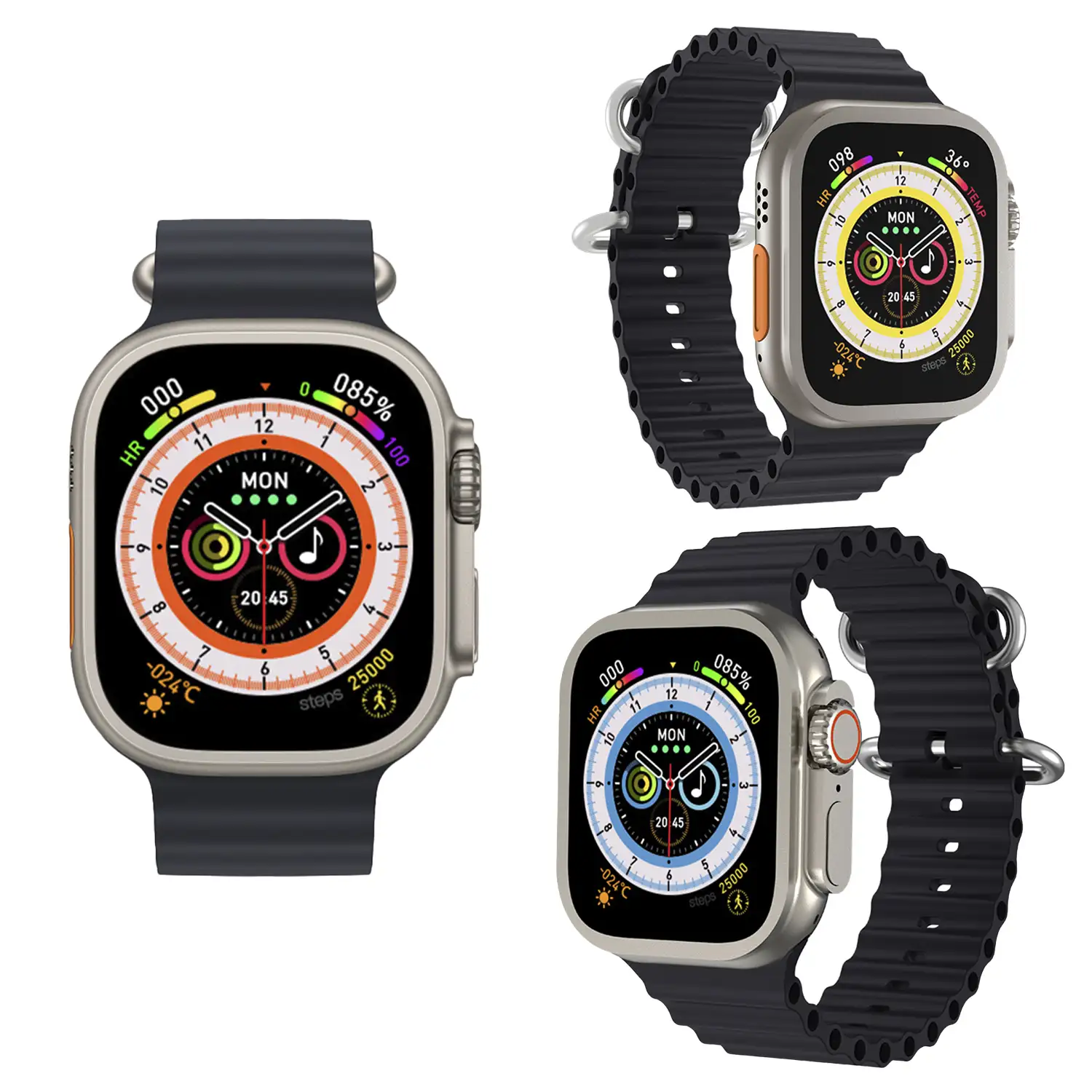 Smartwatch J68+ modos de deporte y sensores de salud, avisos de notificaciones y llamadas bluetooth. Corona multifunción.