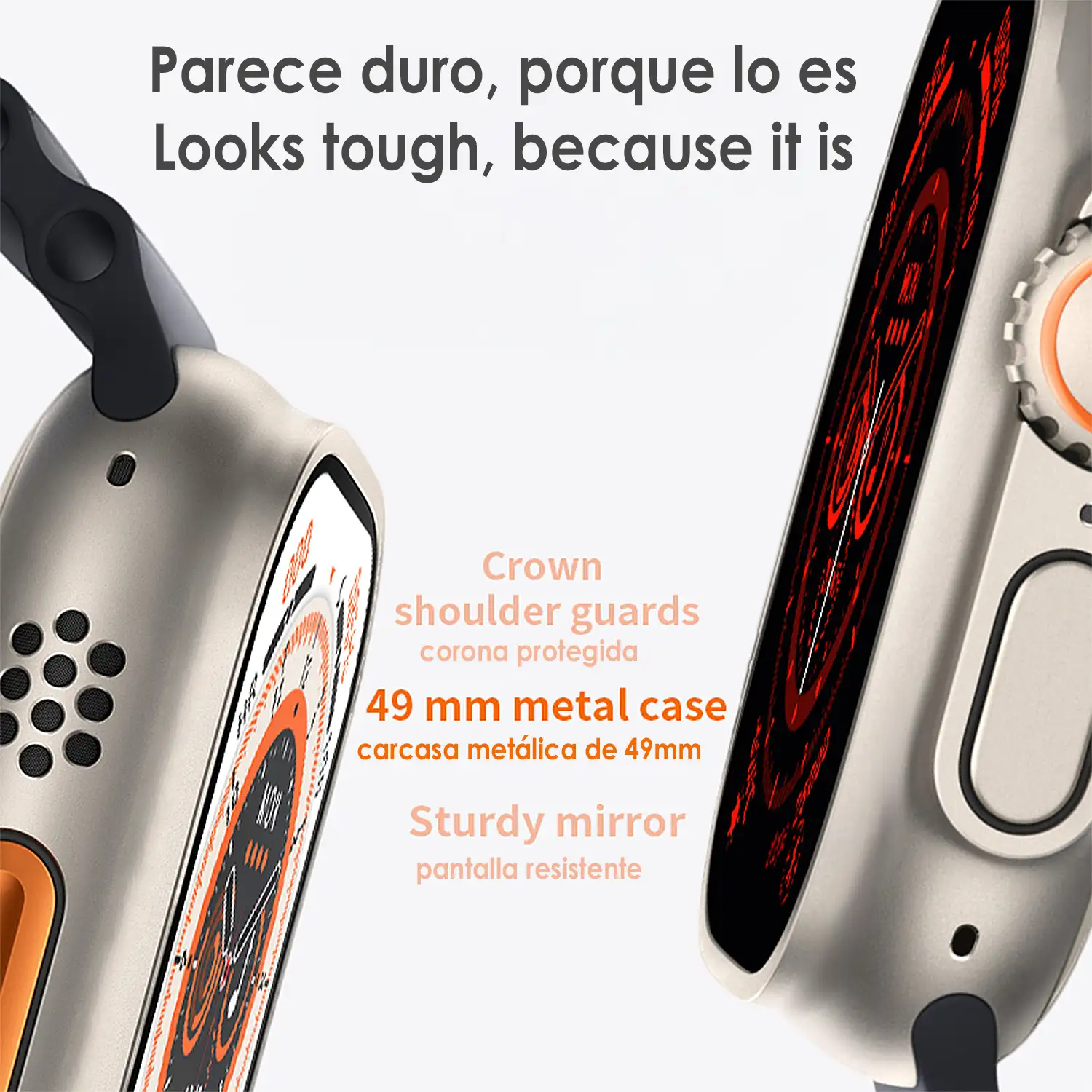 Smartwatch J68+ modos de deporte y sensores de salud, avisos de notificaciones y llamadas bluetooth. Corona multifunción.