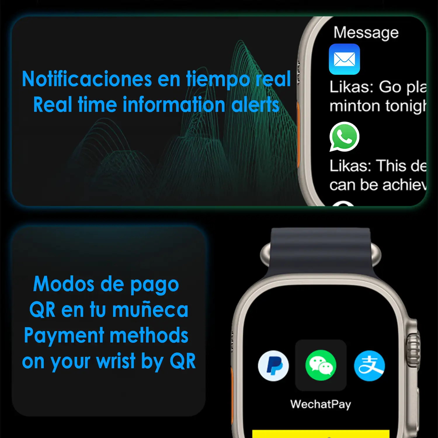 Smartwatch J68+ modos de deporte y sensores de salud, avisos de notificaciones y llamadas bluetooth. Corona multifunción.