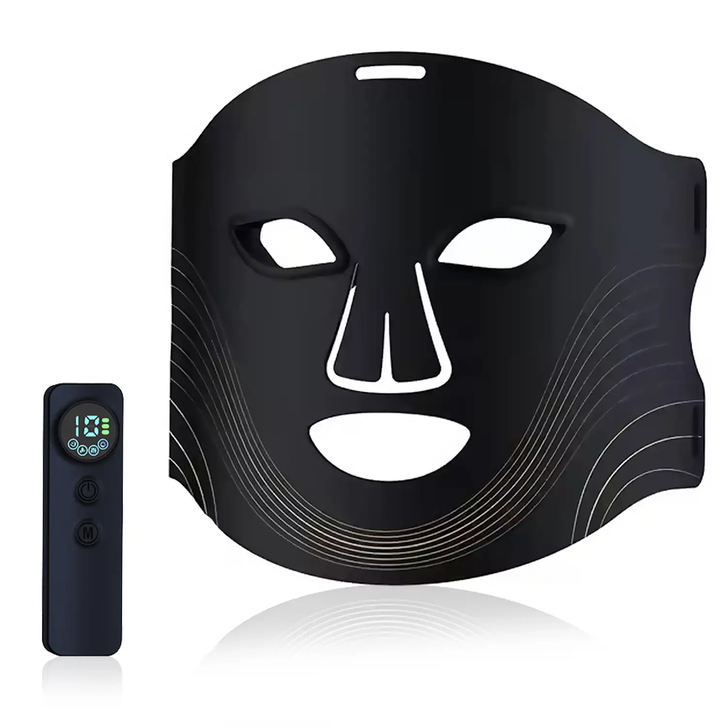Máscara facial de tratamiento de luz LED con 7 colores y 3 niveles de intensidad de brillo.