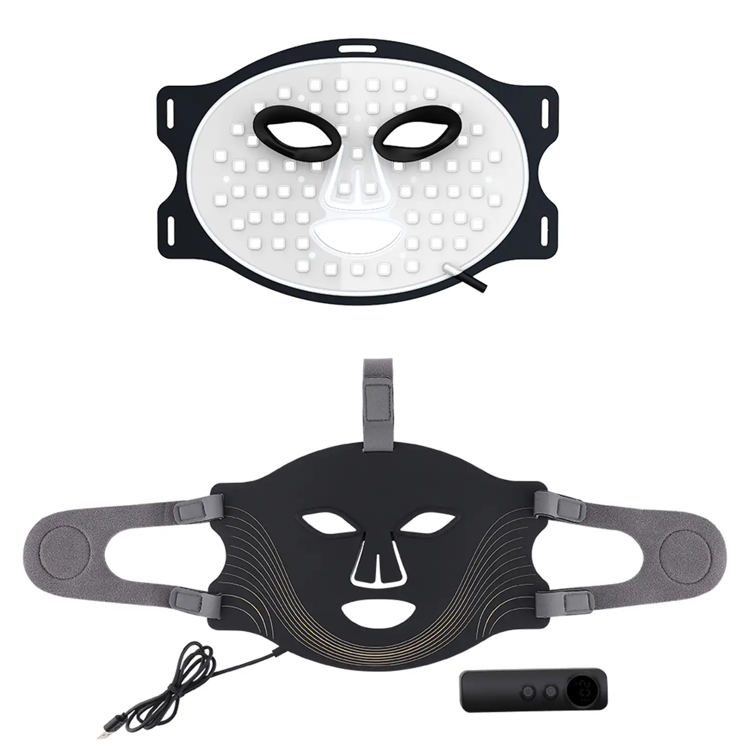Máscara facial de tratamiento de luz LED con 7 colores y 3 niveles de intensidad de brillo.