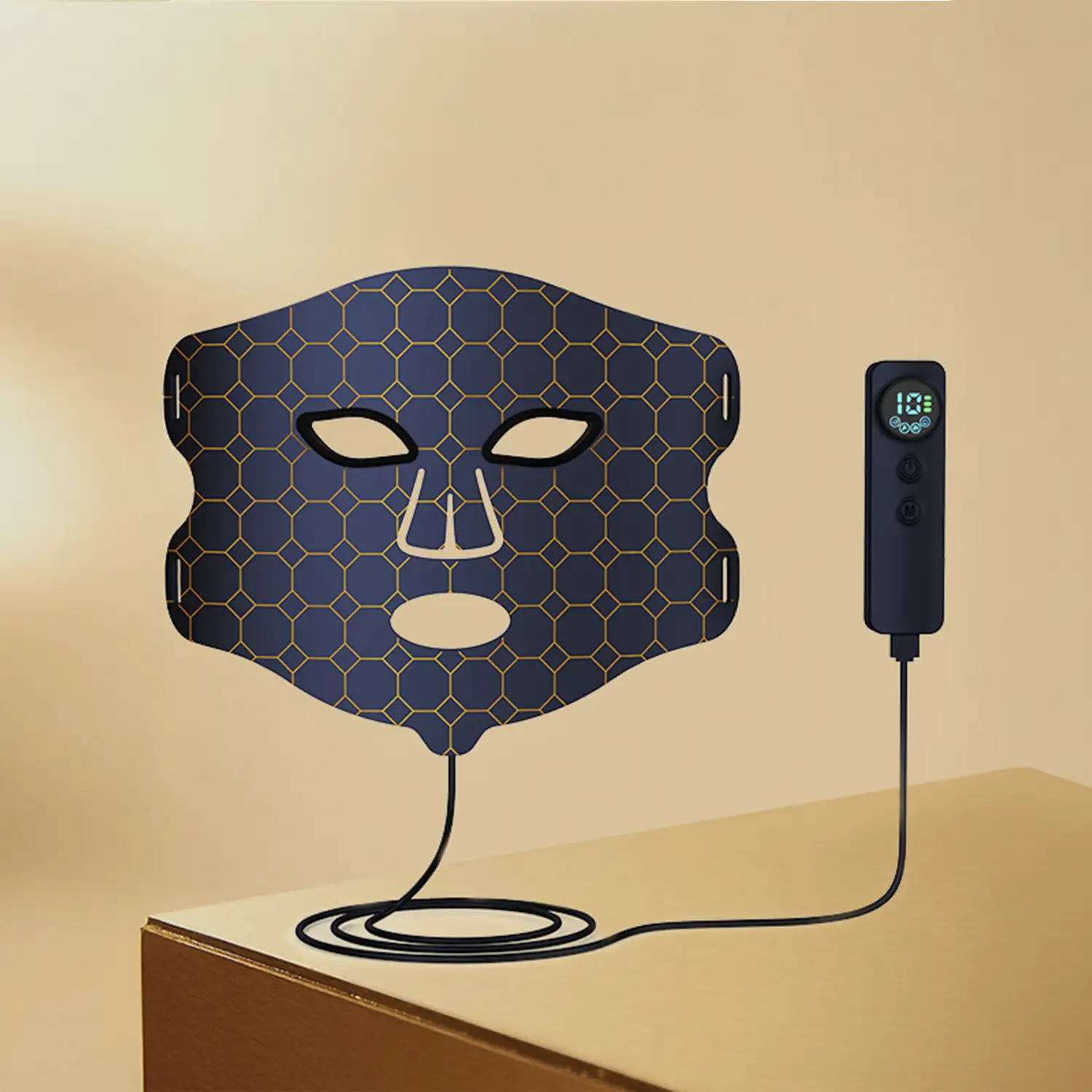 Máscara facial de tratamiento de luz LED , rejuvenecedor cutáneo por vibración fotónica. Con 4 modos de uso y 3 niveles de brillo.