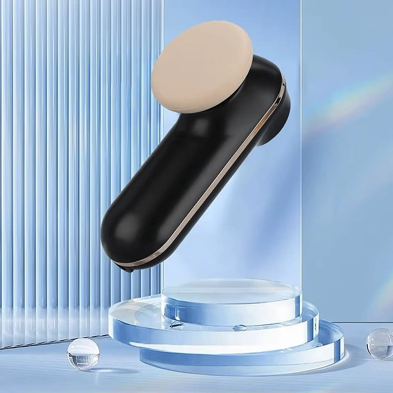 Masajeador electrónico, para el cuidado facial, ojos y cabeza. Con placa de calor de 3 niveles. 3 niveles de vibración.