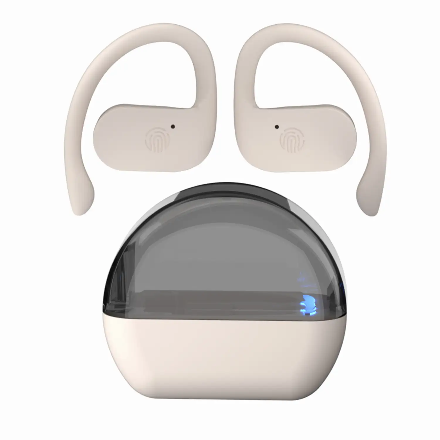 Auriculares supraaurales TWS S8 Bluetooth 5.3. Control táctil. Diseño sin introducir dentro del oído, con gancho para oreja.