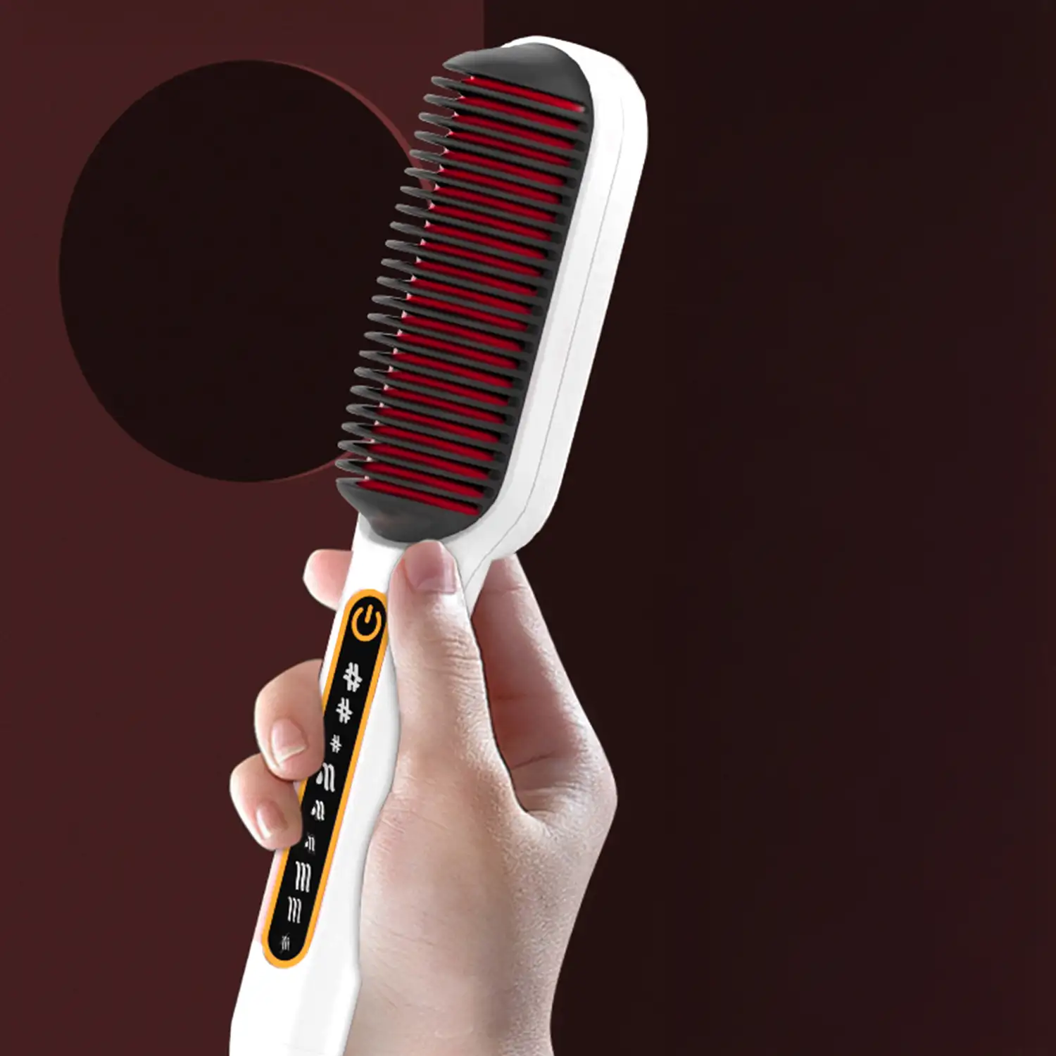 Cepillo alisador de pelo de 50W. 9 niveles de calor de 120°C a 210°C.