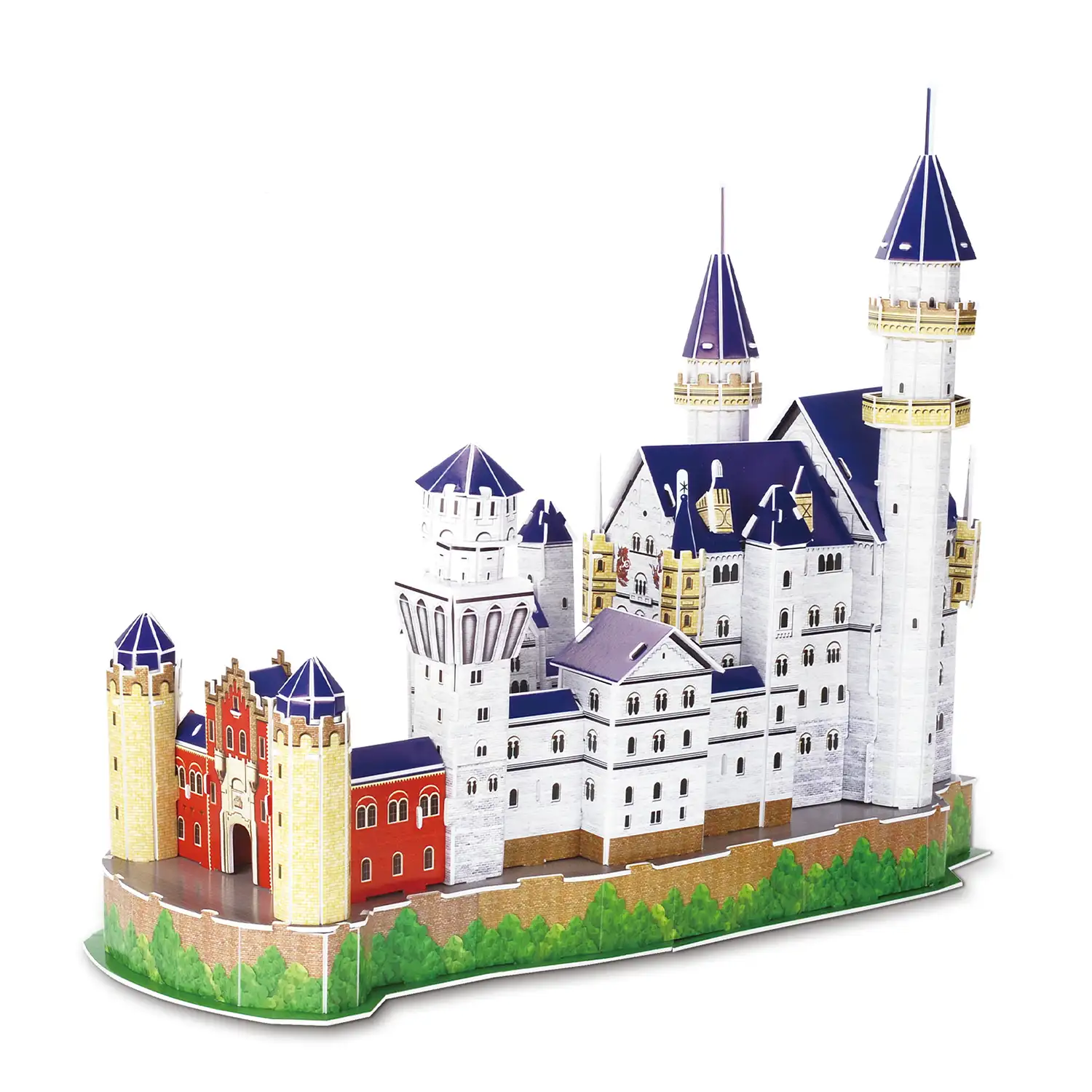 Puzle 3D de cartón del Castillo de Neuschwanstein en Alemania. 98 piezas.