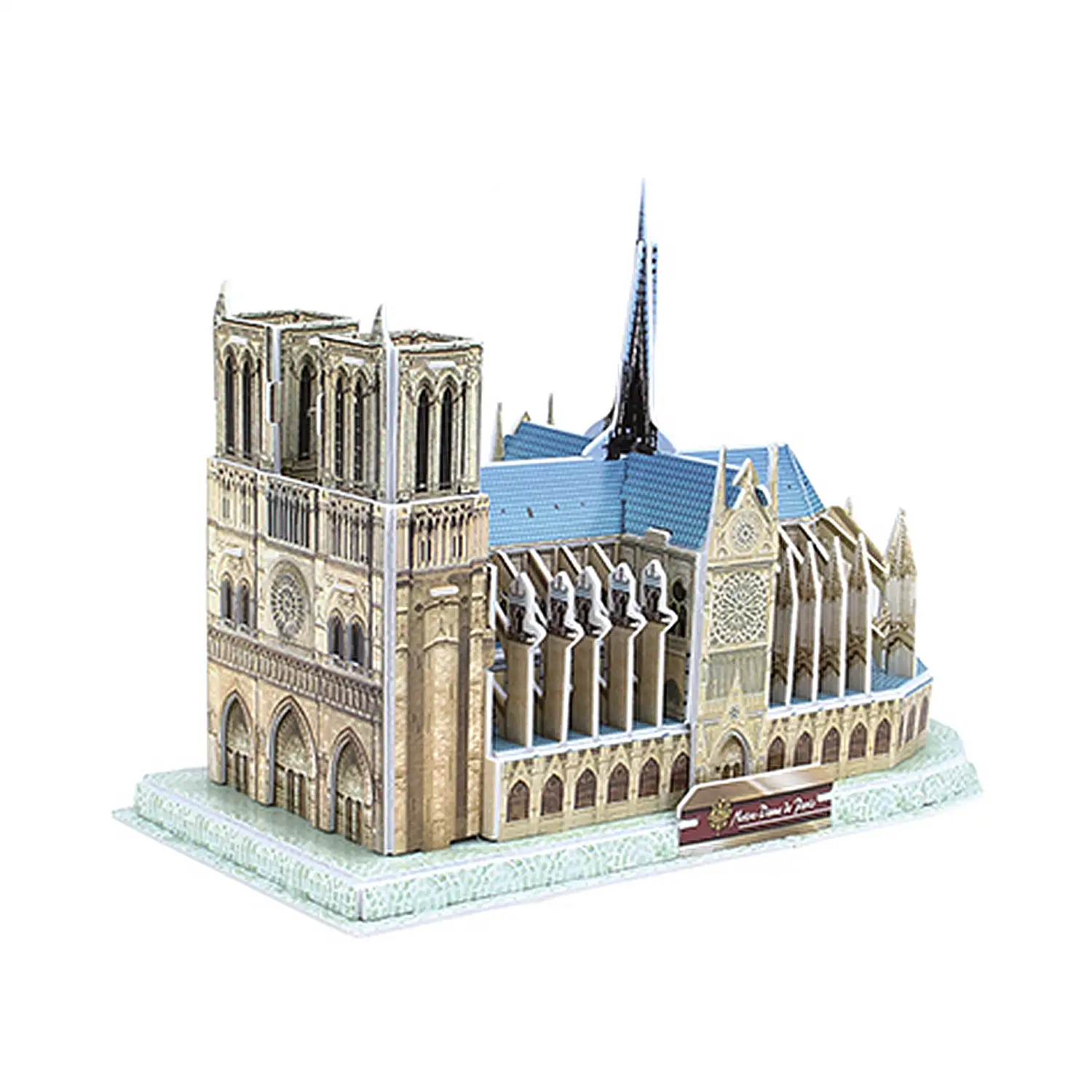 Puzle 3D de cartón de la Catedral de Notre Dame en París. 44 piezas.