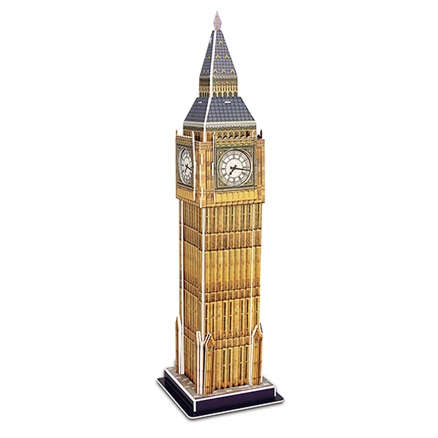 Puzle 3D de cartón del Big Ben en Londres. 31 piezas.